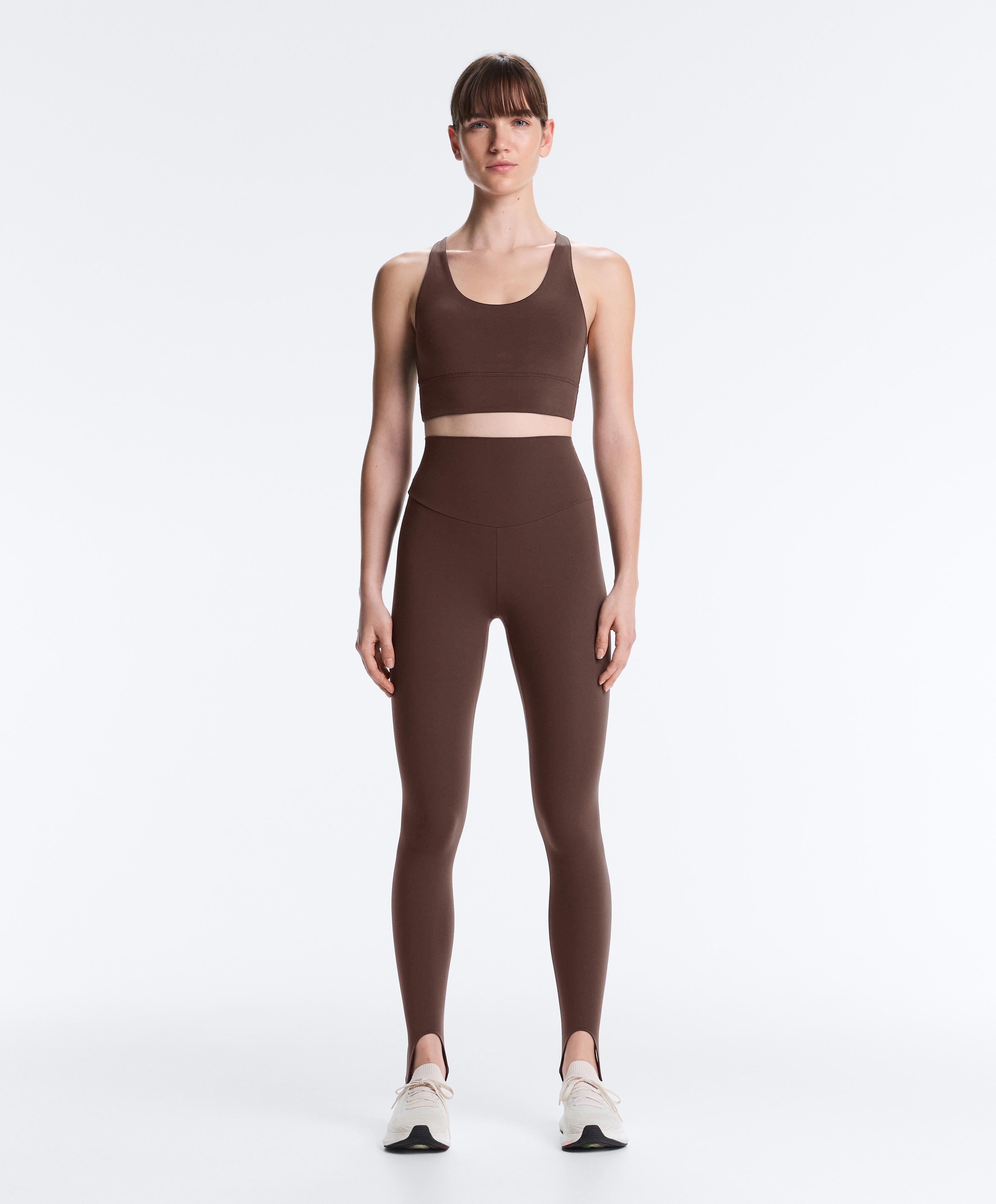Comfortlux super-high-rise ankle-length leggings — BROWN