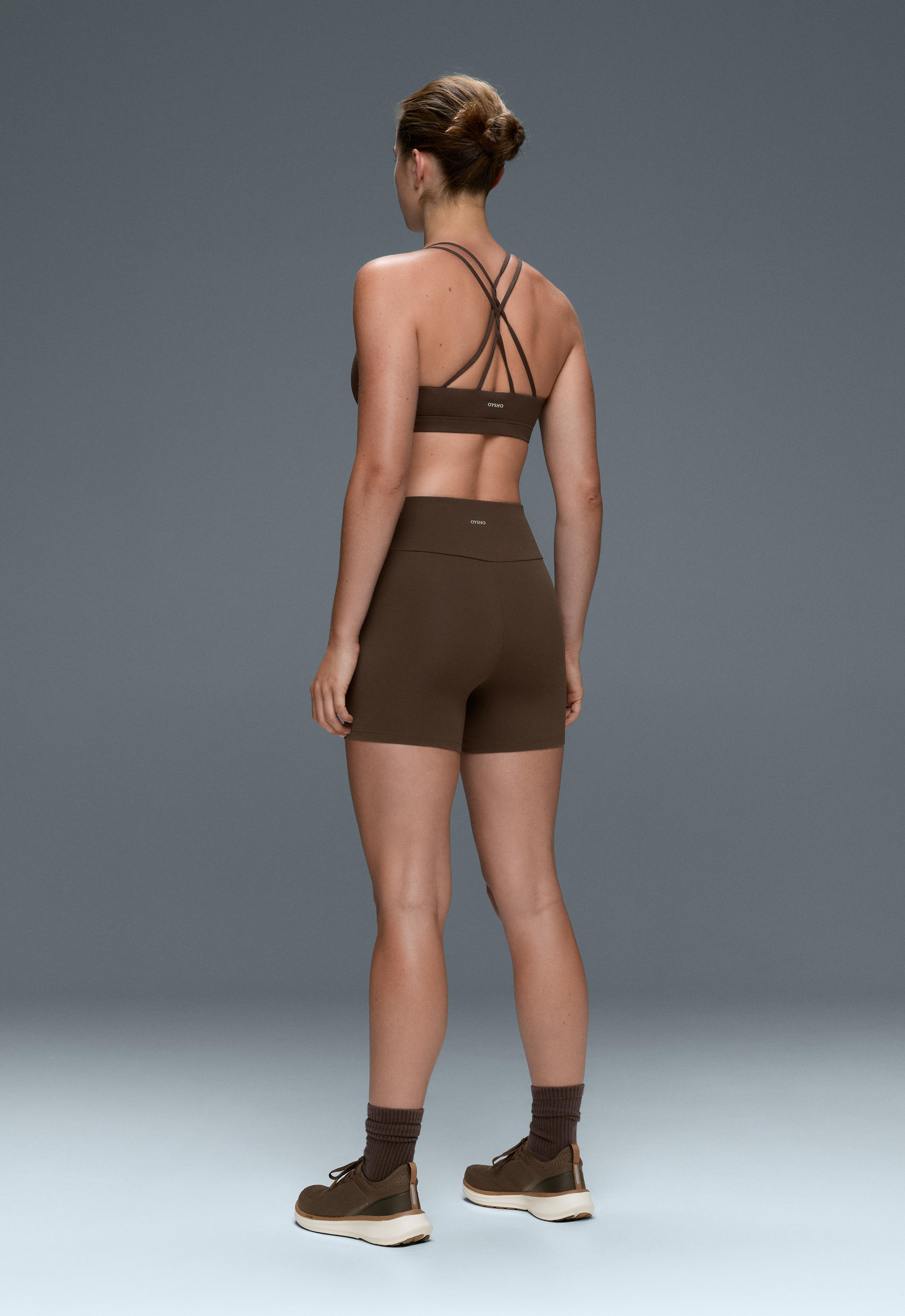 Comfortlux high-waisted 10cm hot pants — DARK BROWN