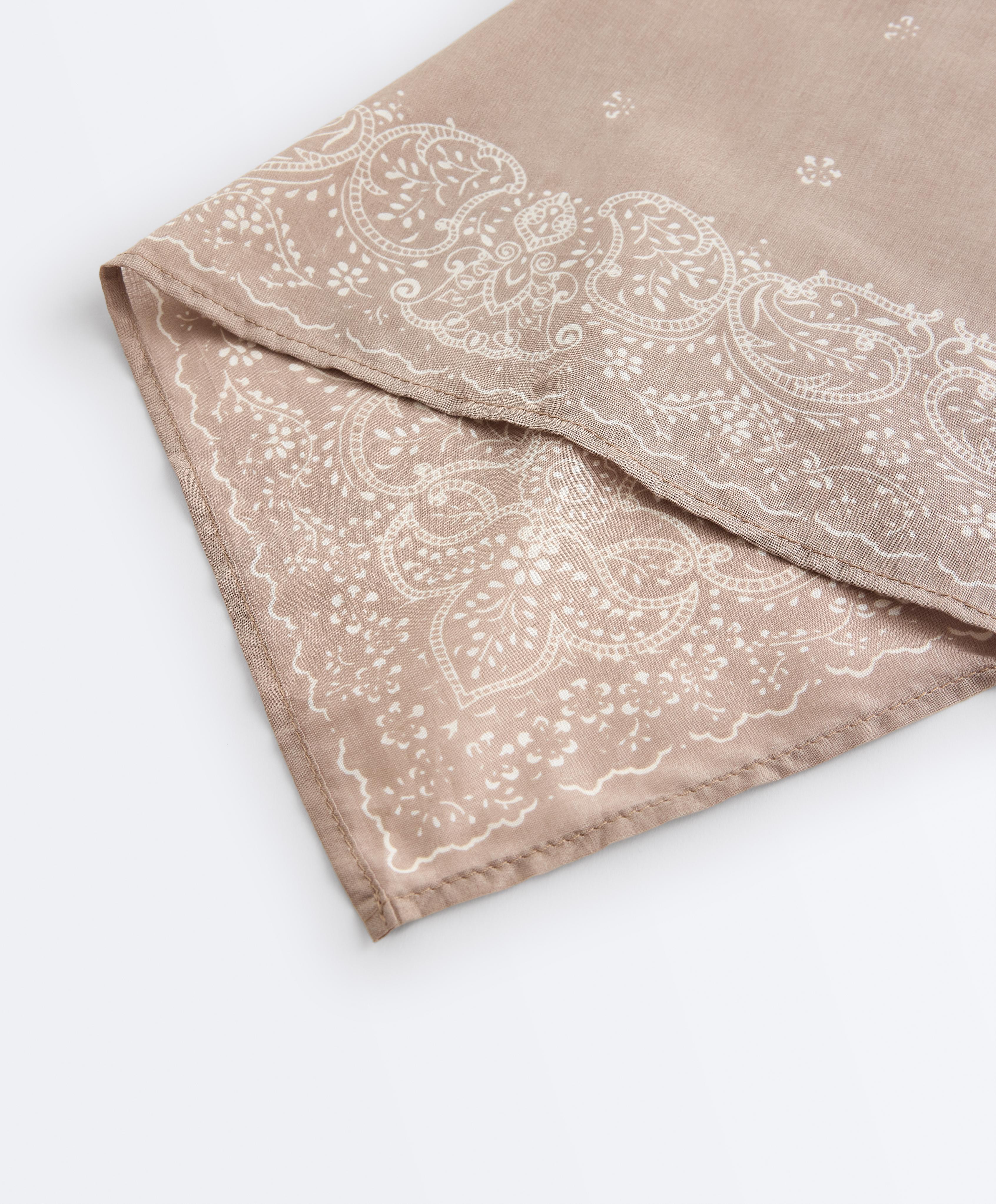 Printed 100% cotton bandana — MINK