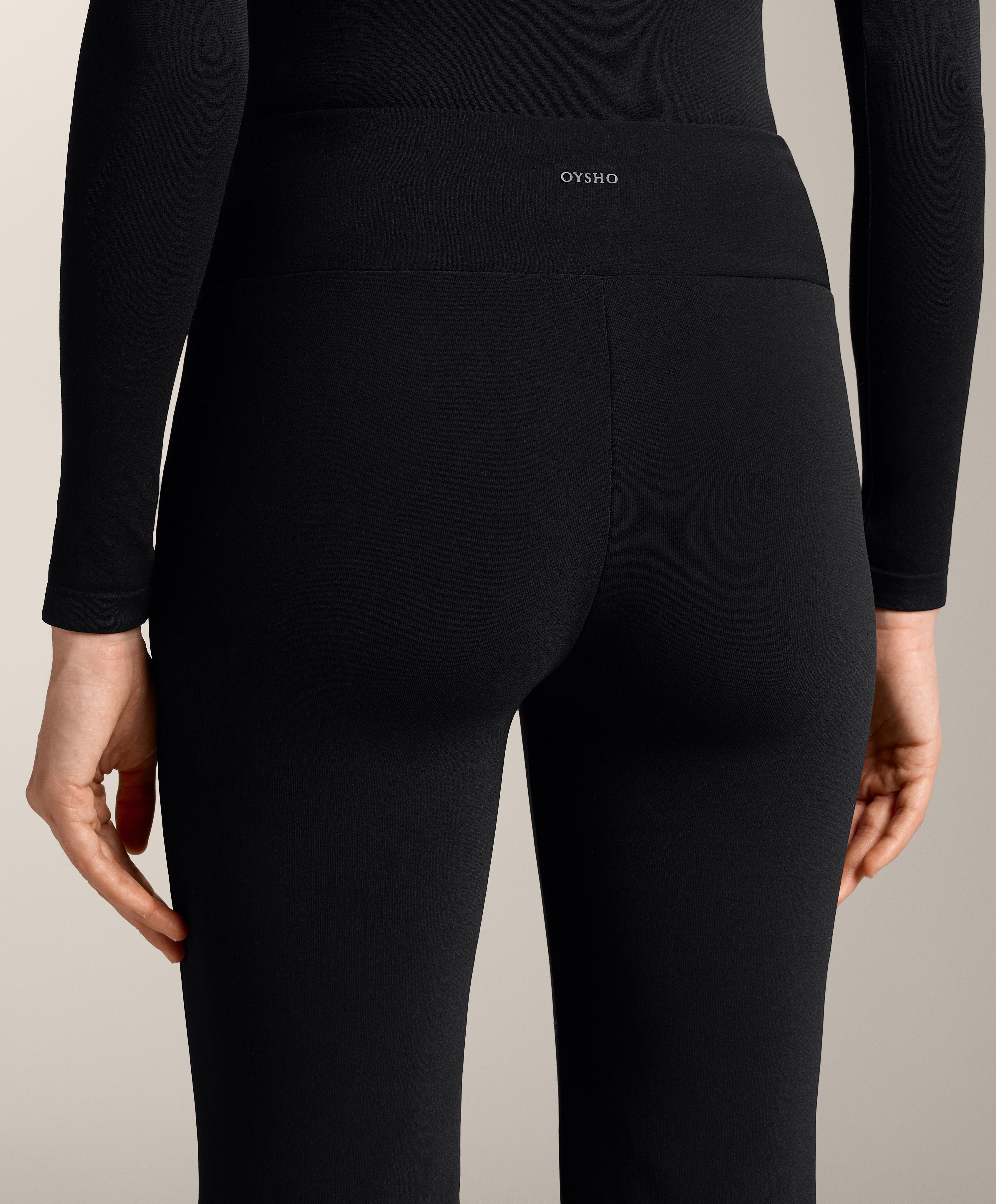 Bootcut seamless high rise super extra Warm trousers — BLACK