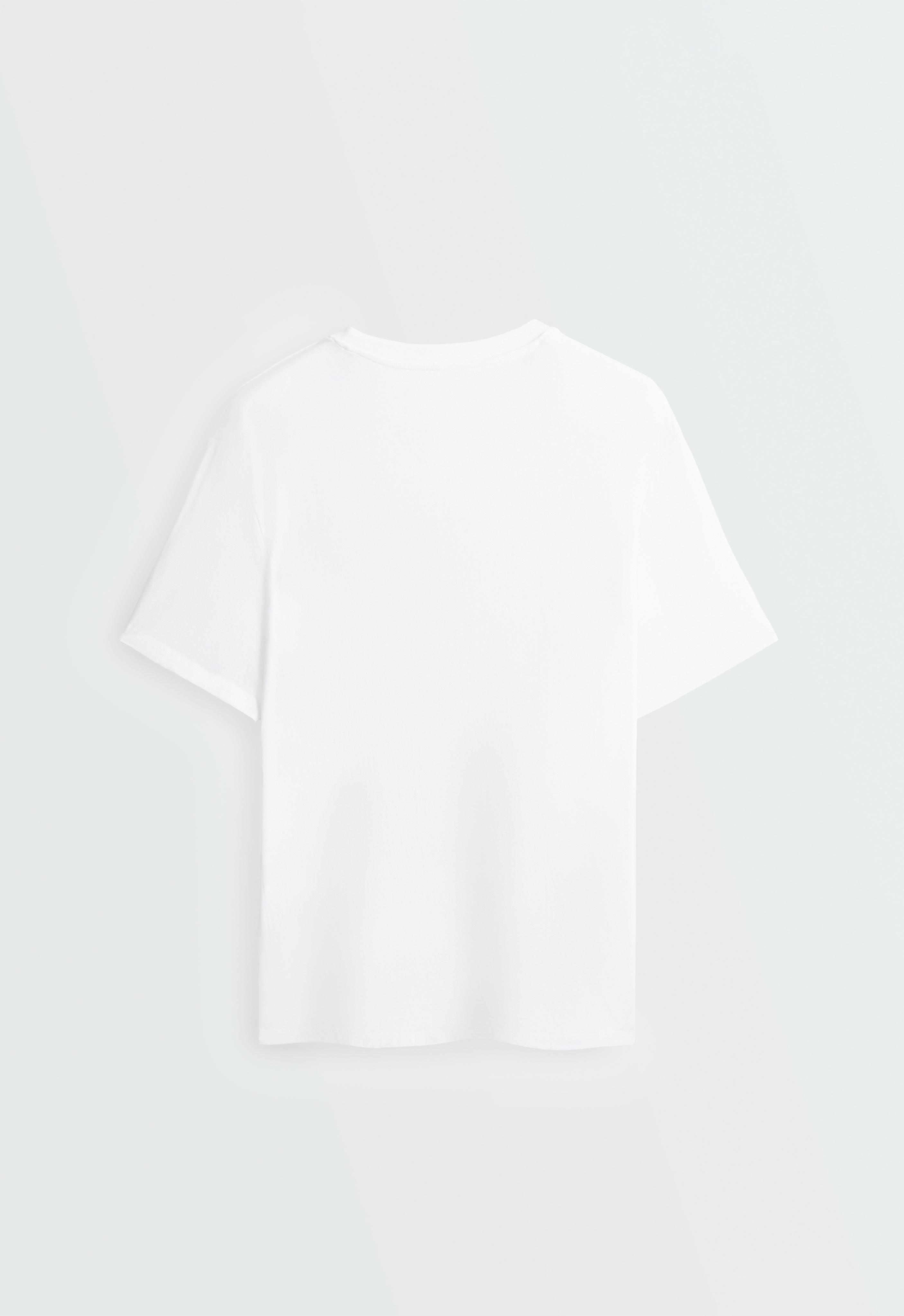 Oversize cotton blend short-sleeved T-shirt — WHITE 