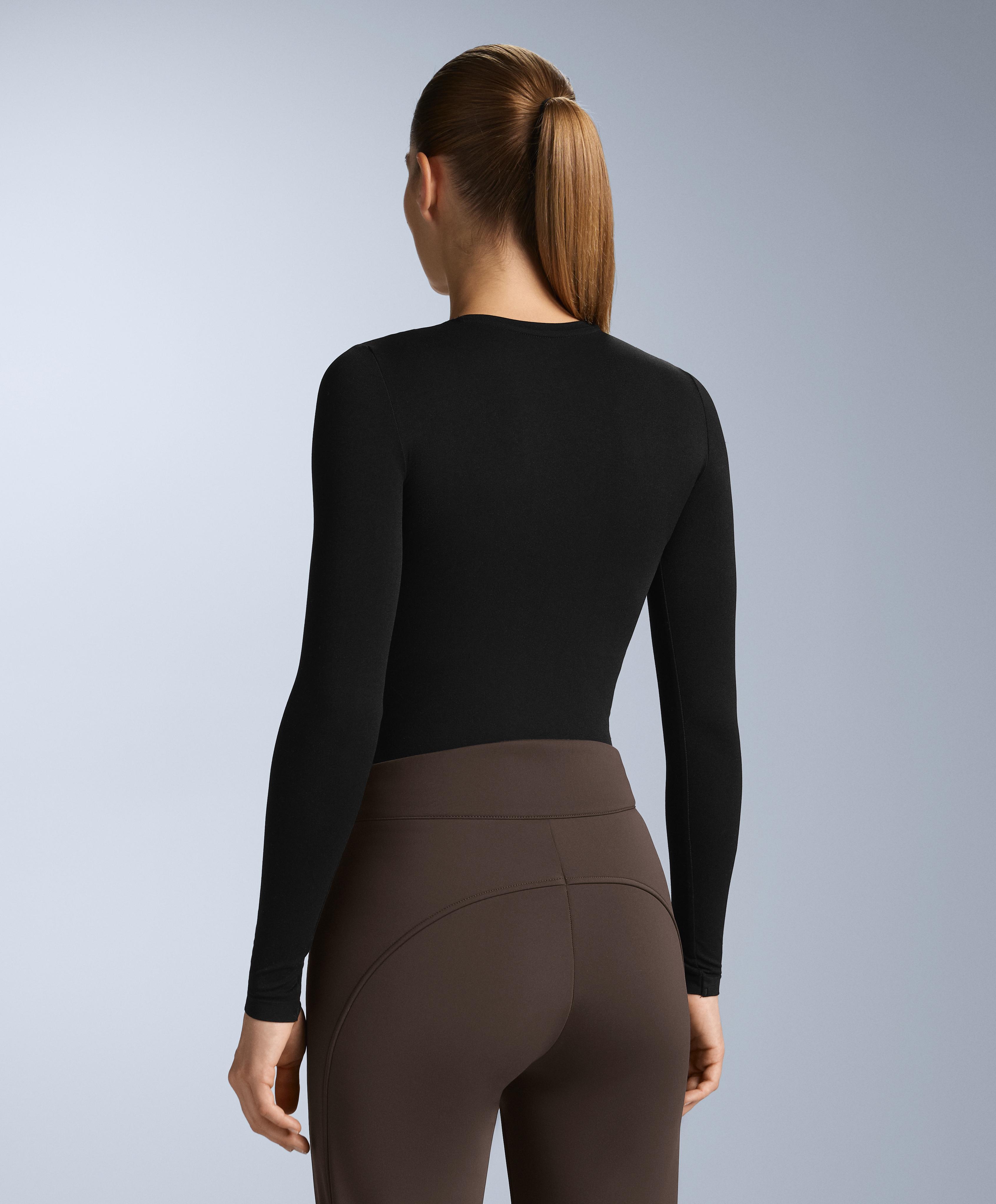 Seamless thermal base layer T-shirt — BLACK