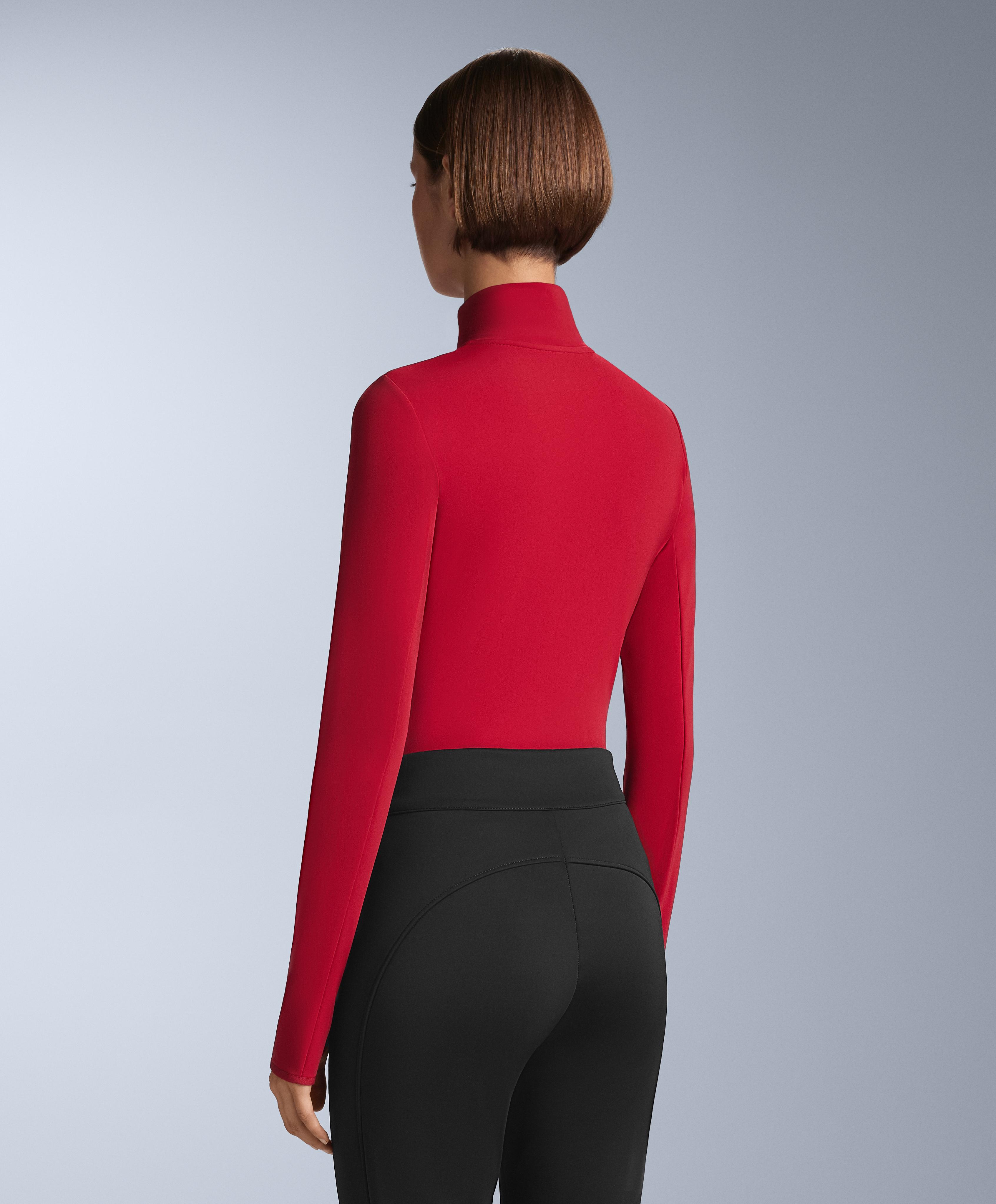Thermal base layer half-zip top — RED