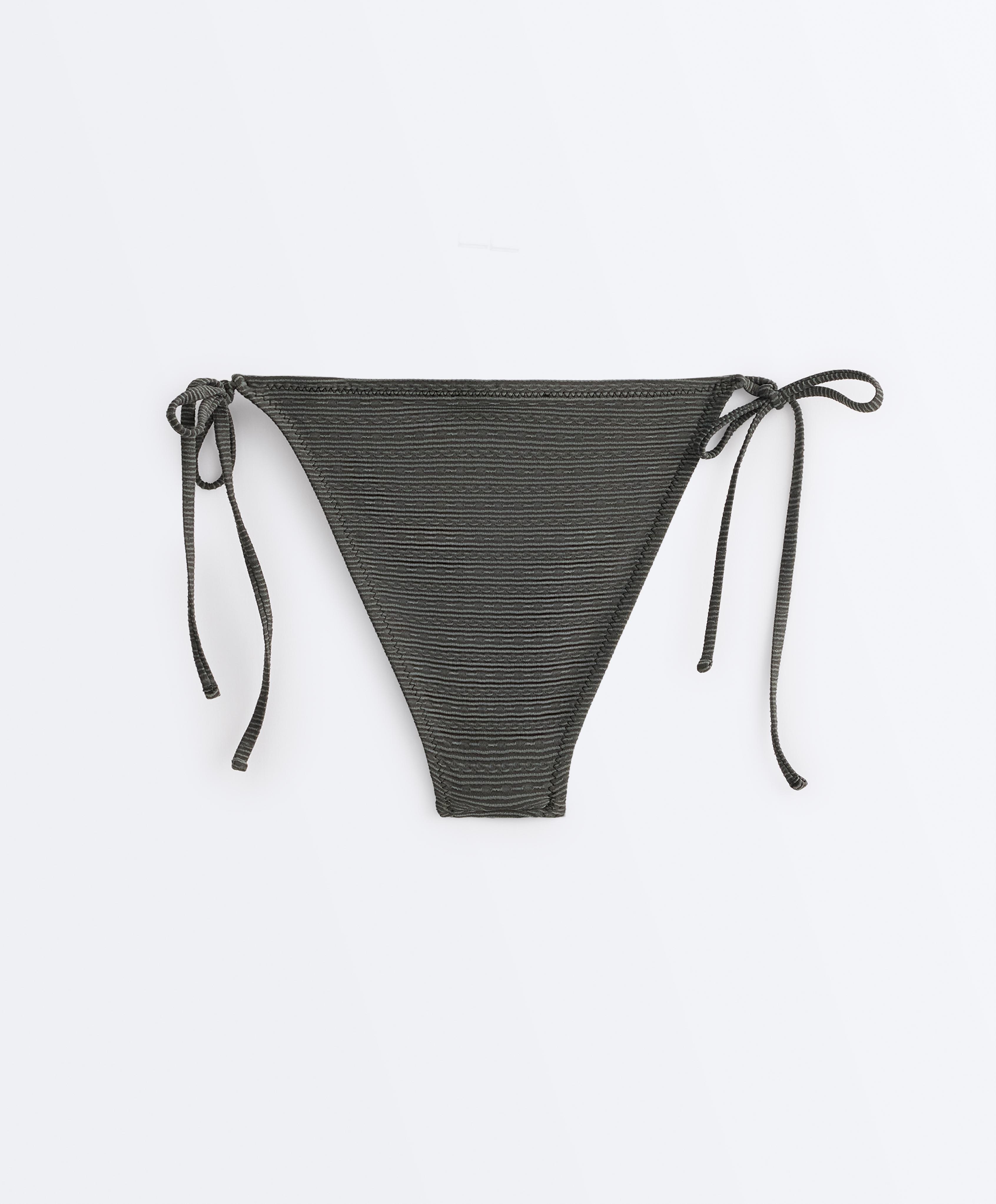 Bikinislip aus Jacquard mit Schleifchen und verwaschenem Effekt
