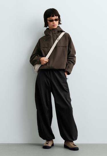 Adjustable technical wide-leg trousers — BLACK 1