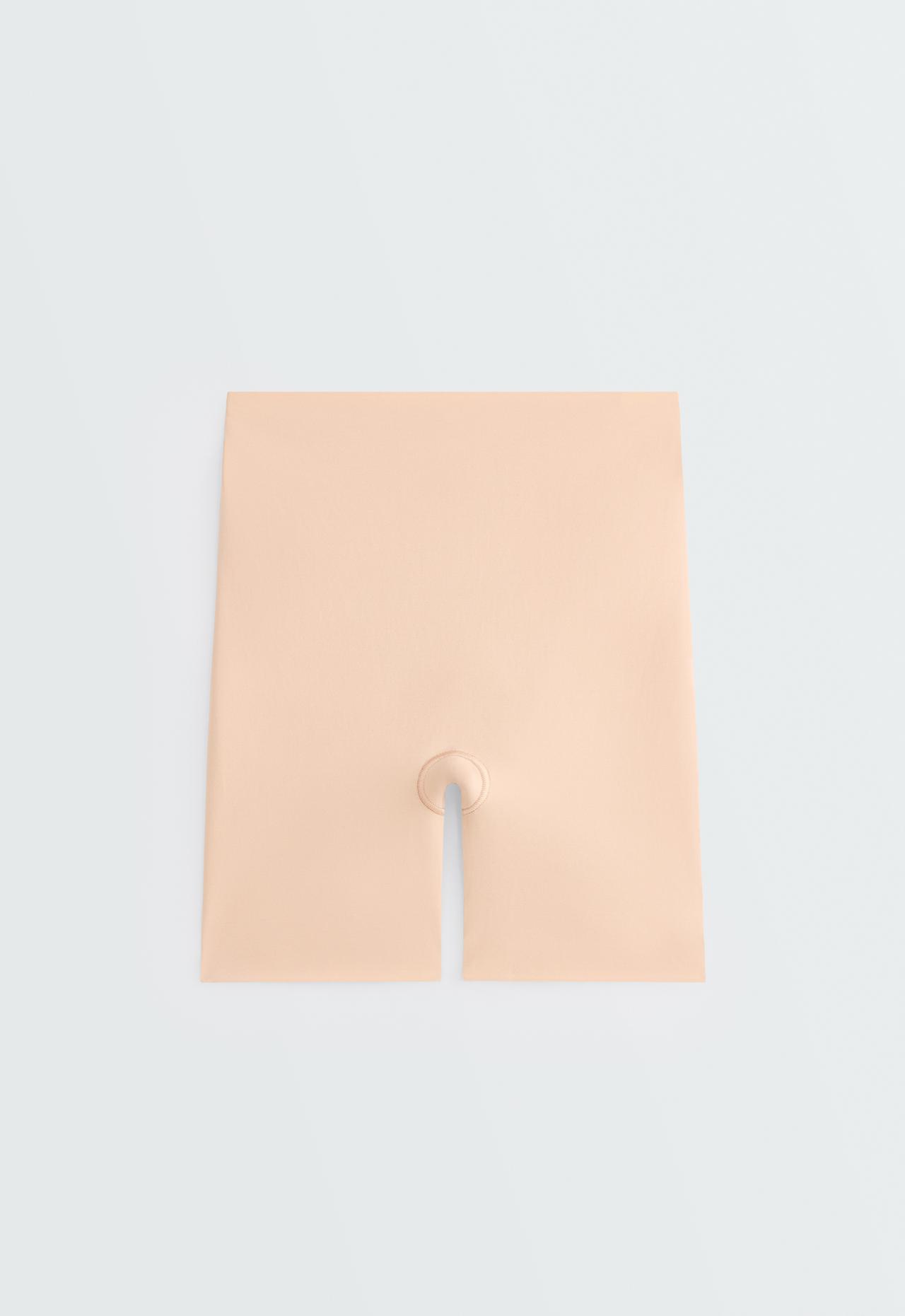 High-waisted invisible laser-cut cycling briefs — BEIGE