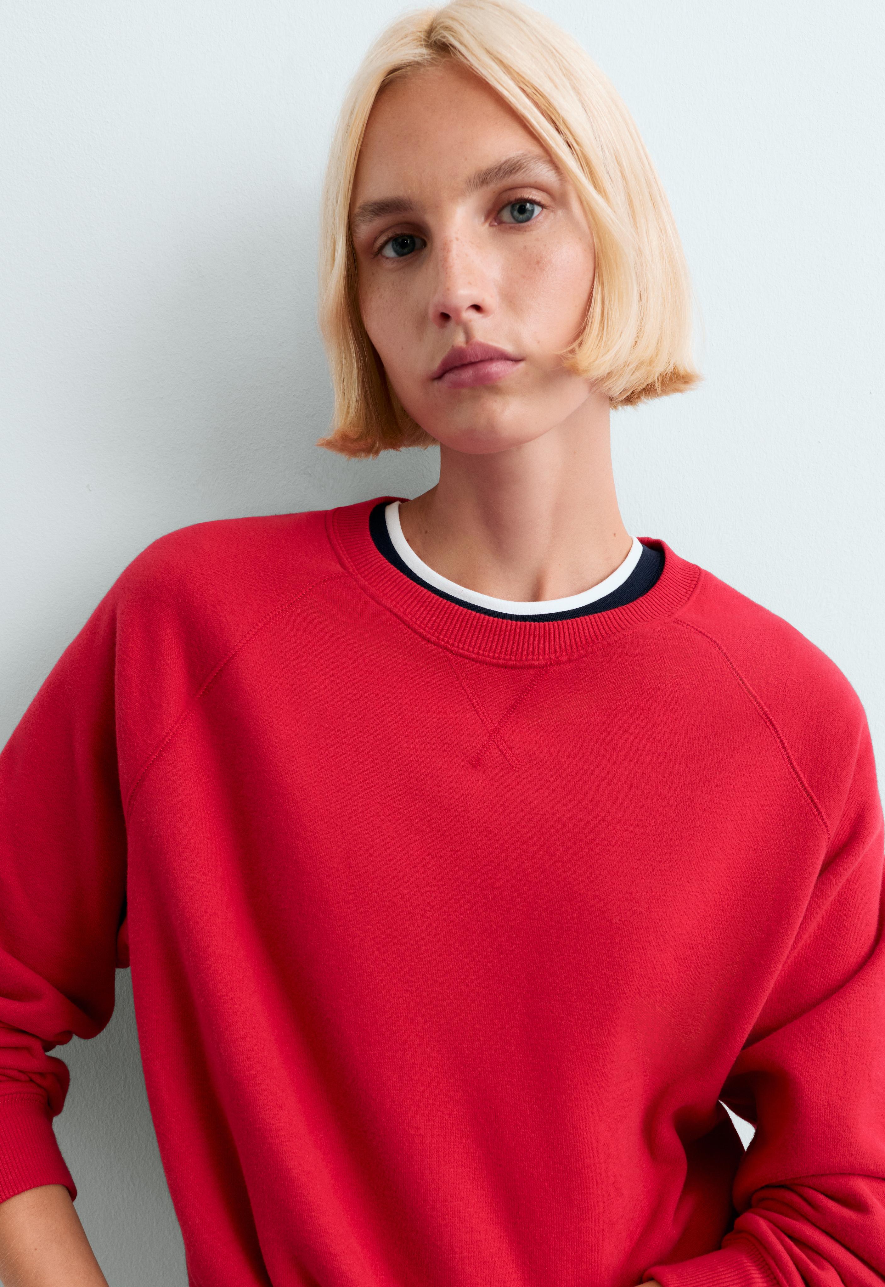 Marl cotton-blend fleece crew-neck sweatshirt