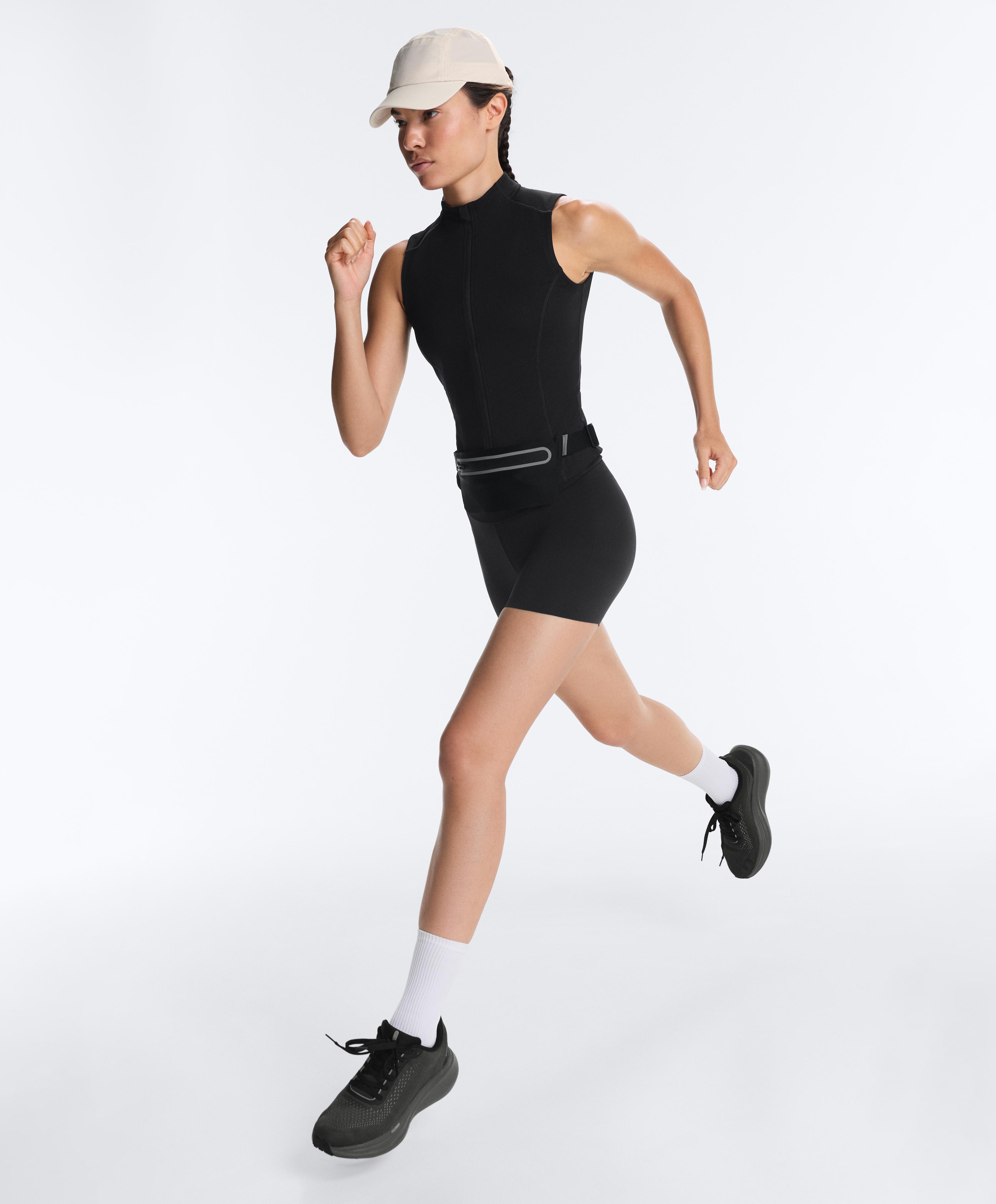 High-rise 15cm running cycle leggings — BLACK