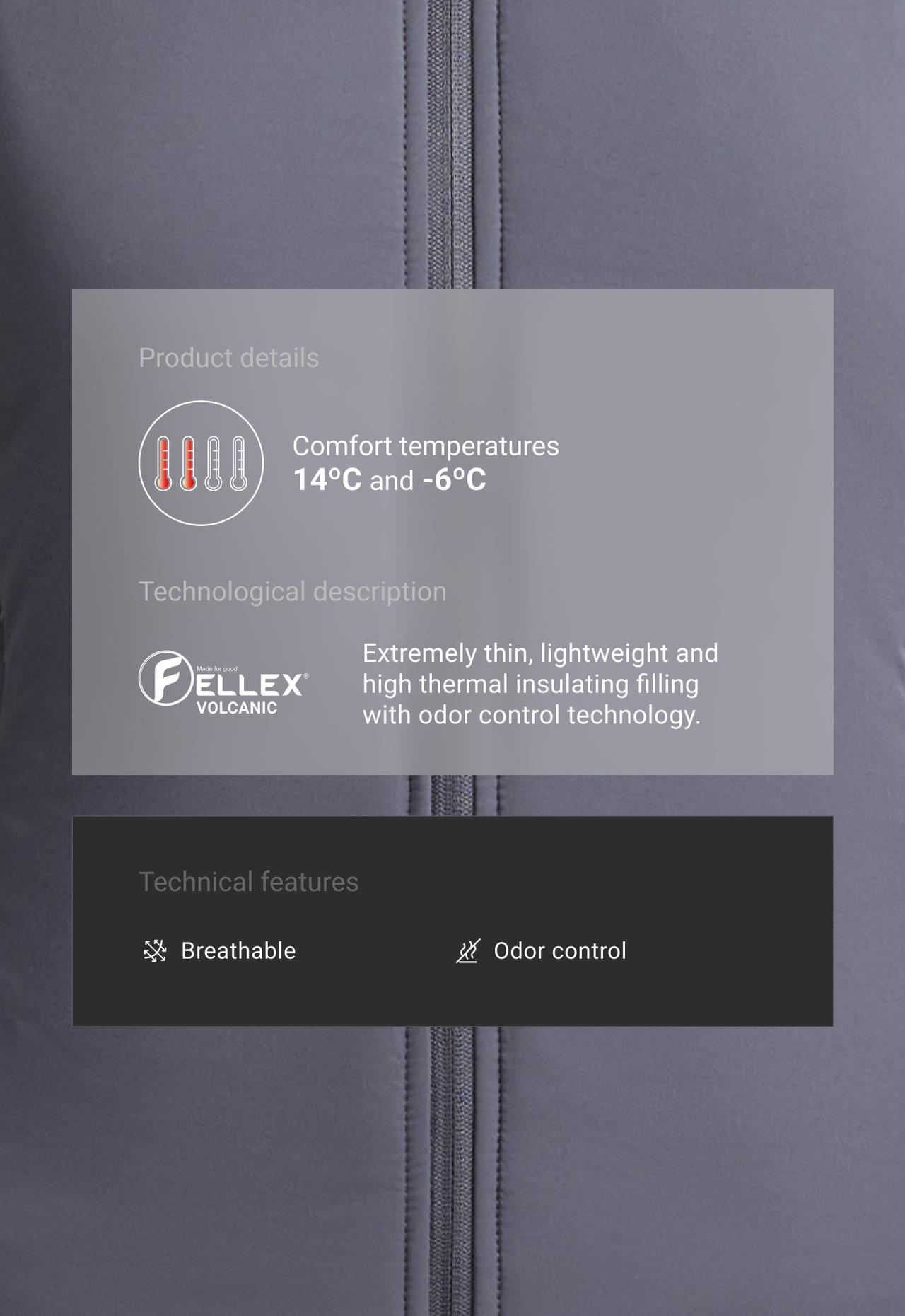 FELLEX® Volcanic technical padded jacket — BLUE-GREY