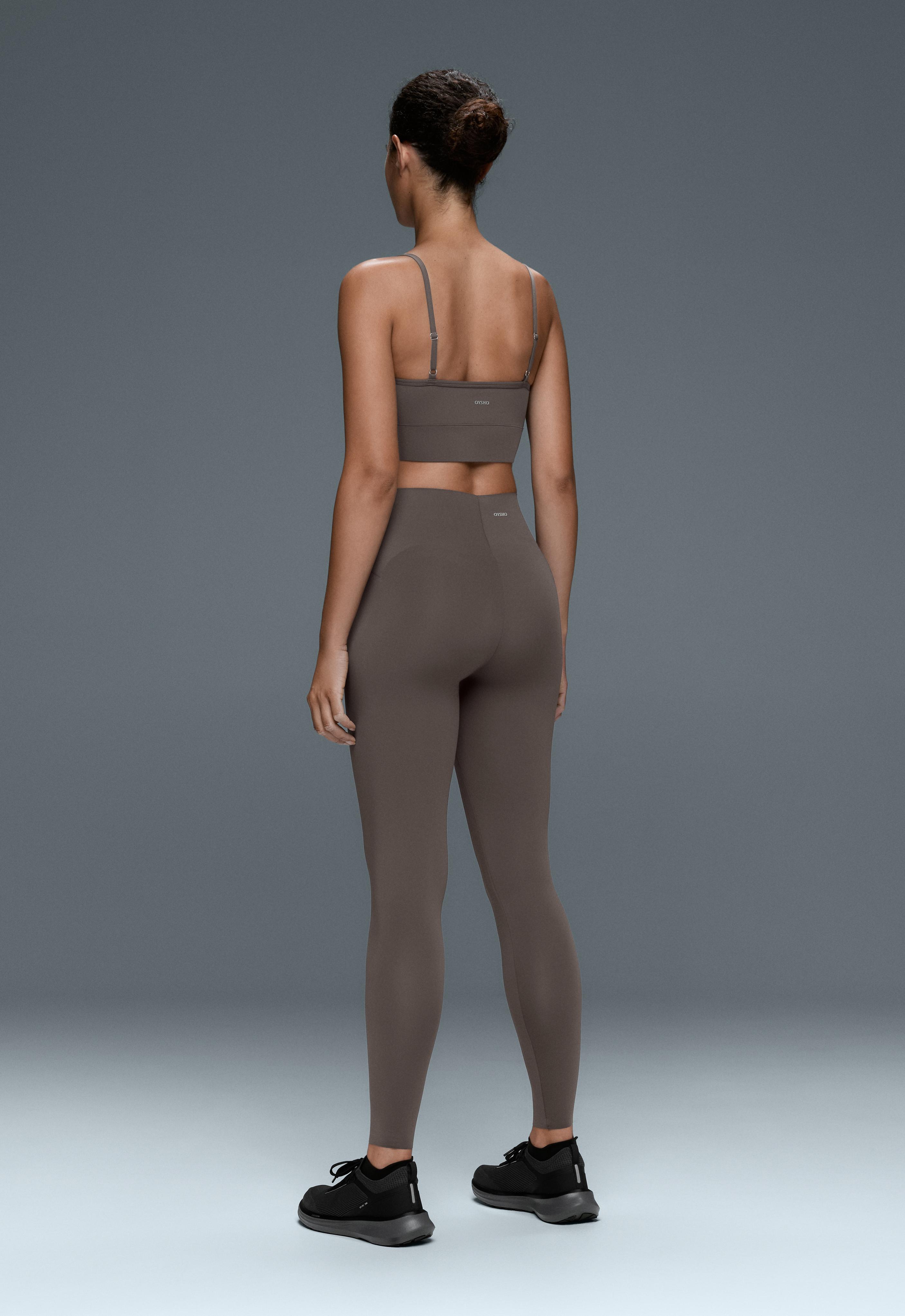 Ruched Light Touch tank top — BROWN-KHAKI