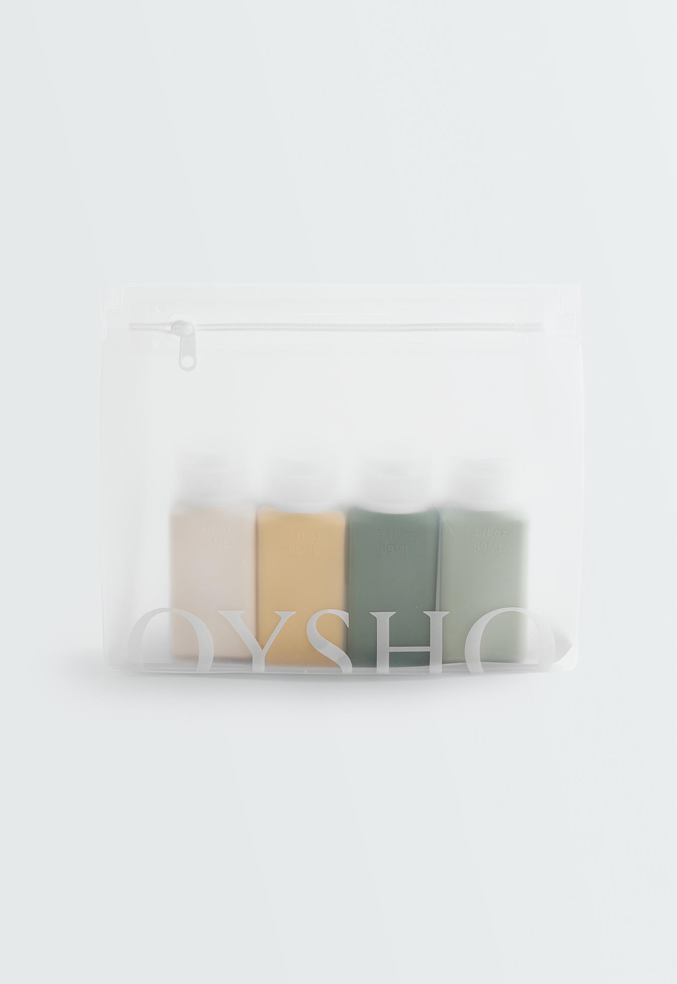 4-bottle travel wash bag — YELLOW