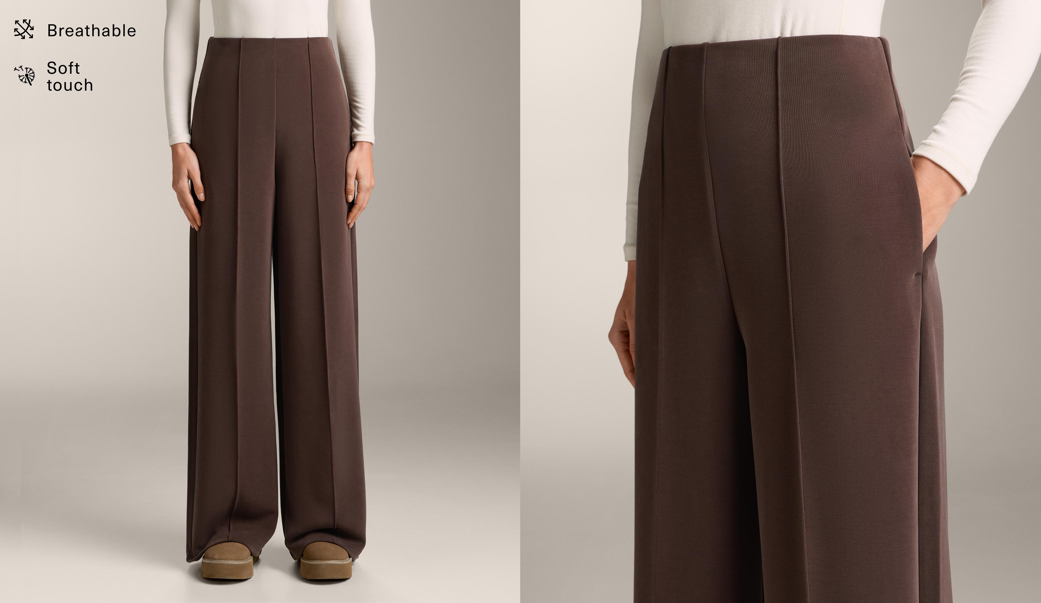 Straight-leg trousers with soft-touch modal and crease Straight-leg trousers with soft-touch modal and crease