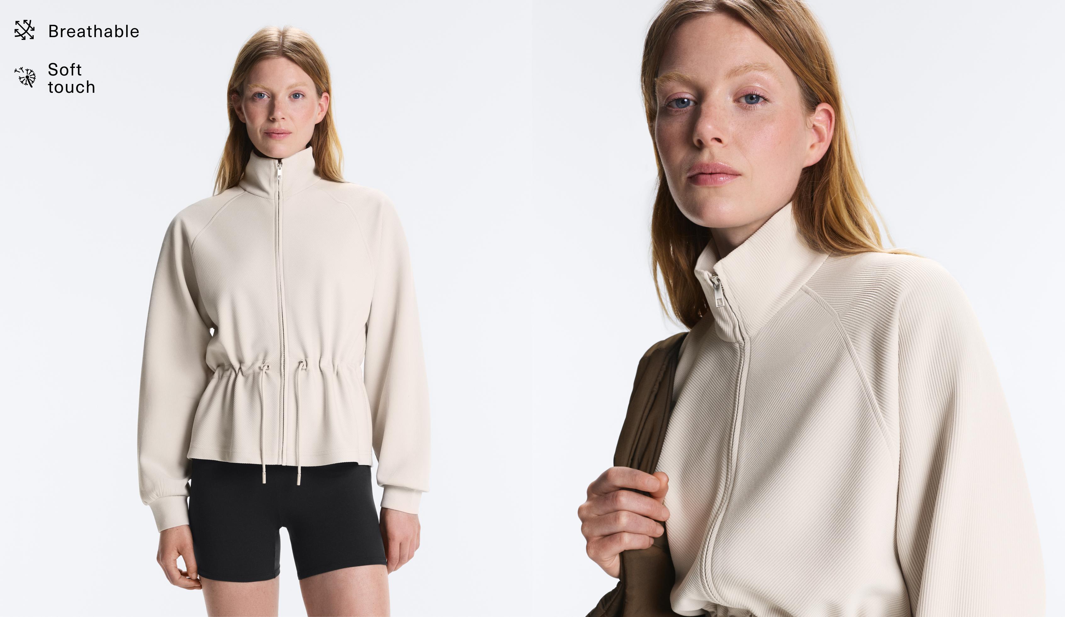 Adjustable waist jacket with 20% modal — PALE MINK