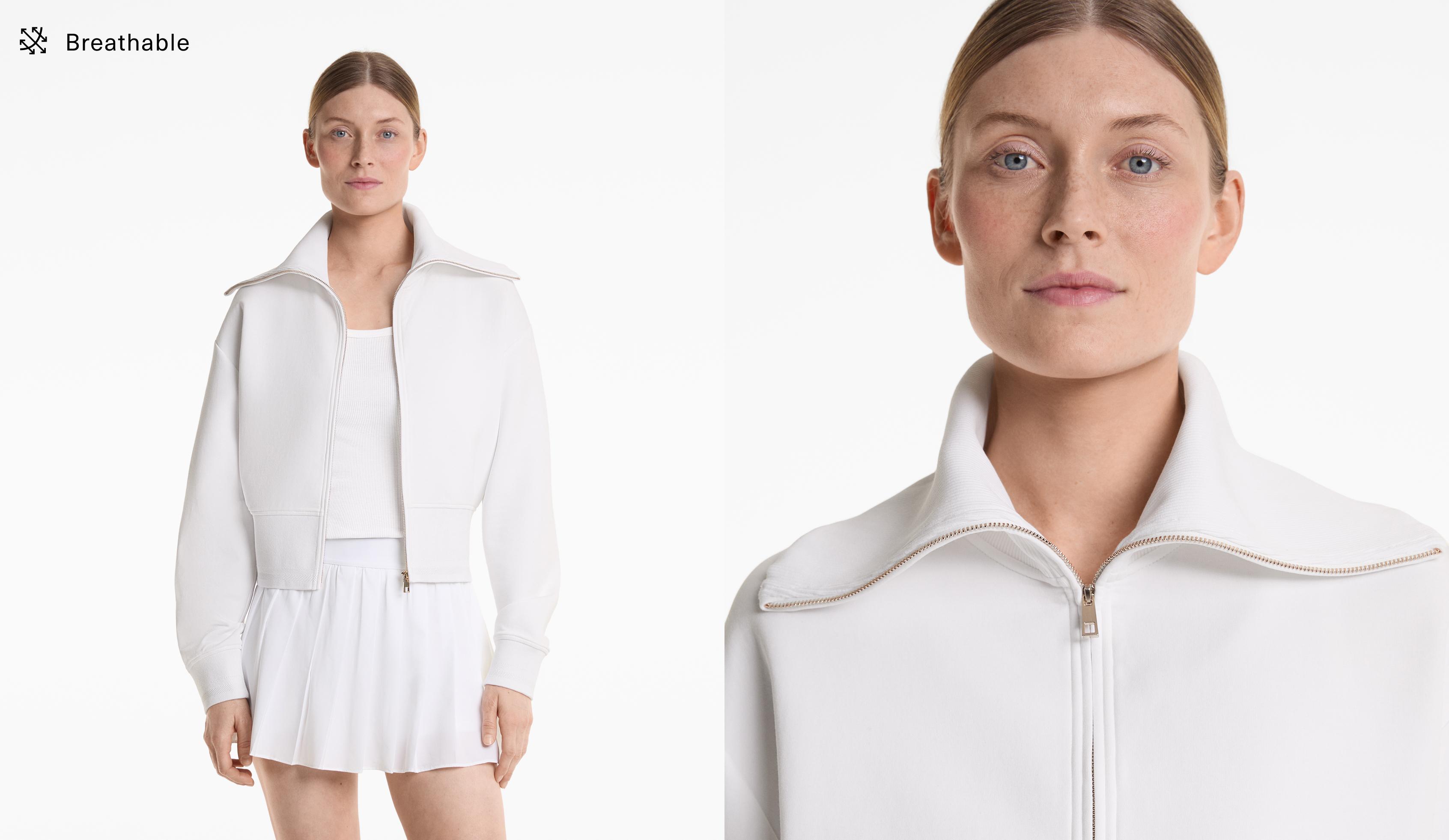 Chaqueta cuello subido rib con algodón