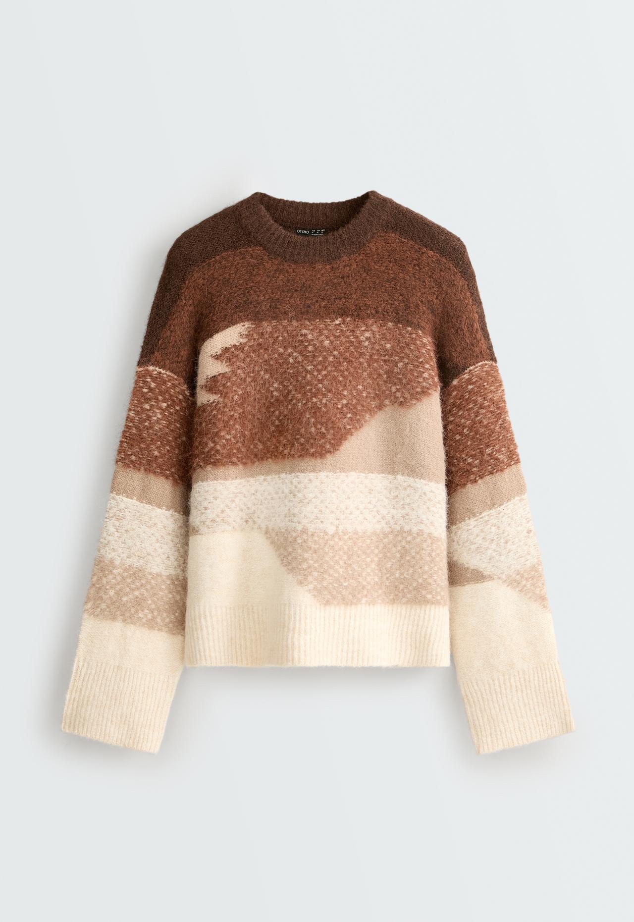 Knit jacquard jumper — ECRU
