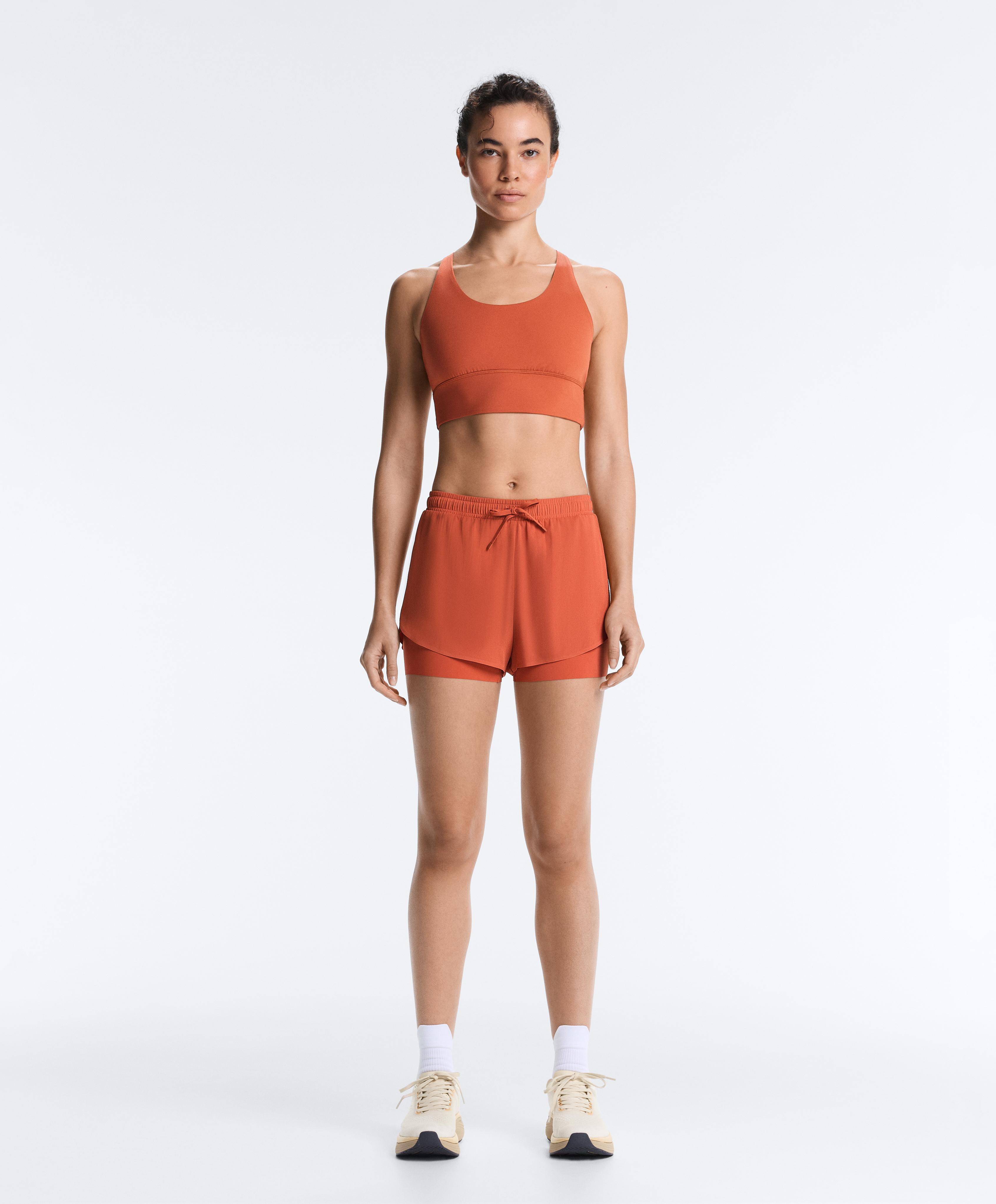 Light Touch 2-in-1 mid-rise shorts — TERRACOTTA