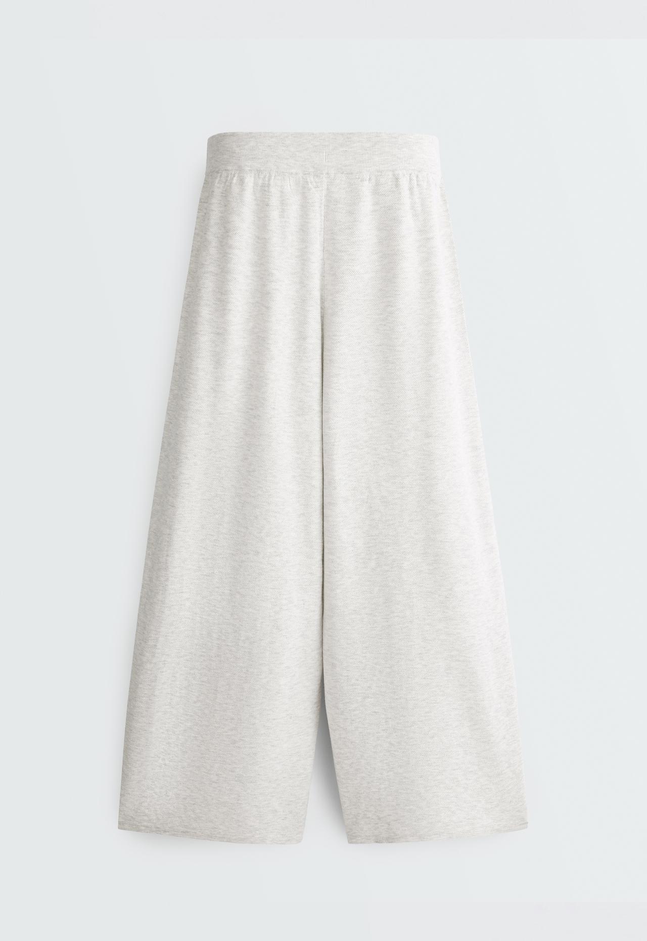 Straight-fit knit trousers — PALE GREY MELANGE