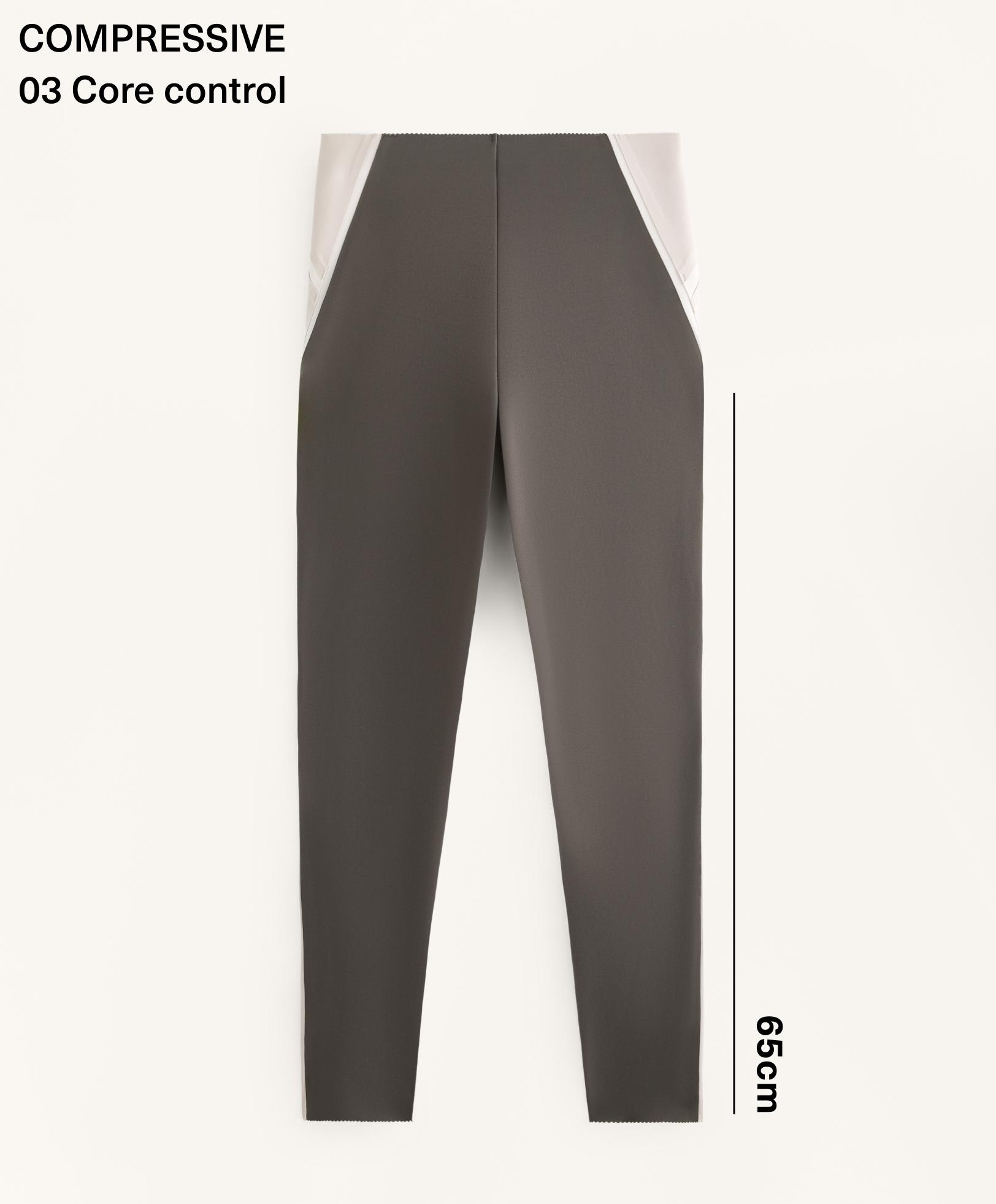 High-rise Compressive reflective core control ankle-length leggings