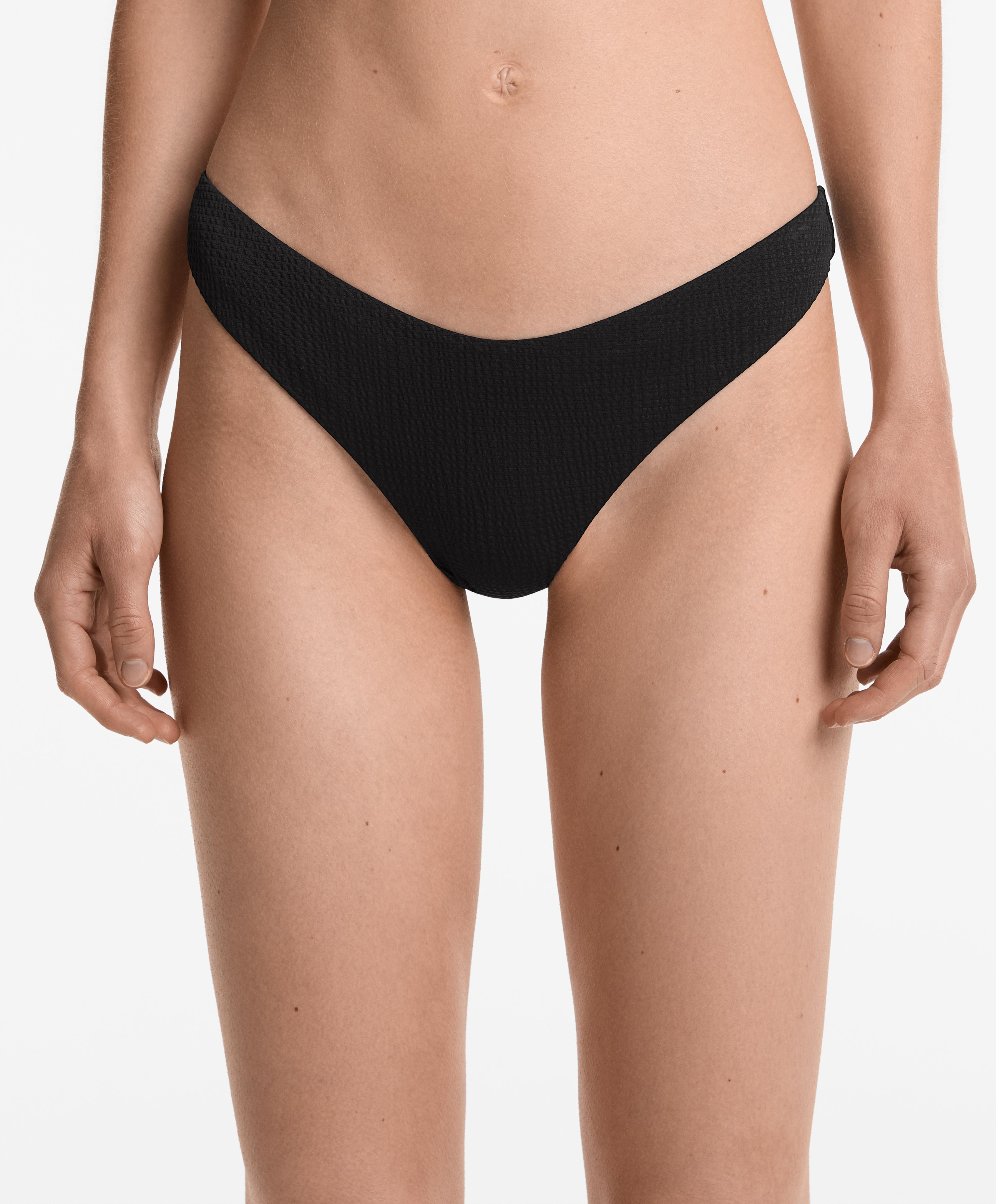 U-cut textured Brazilian bikini briefs