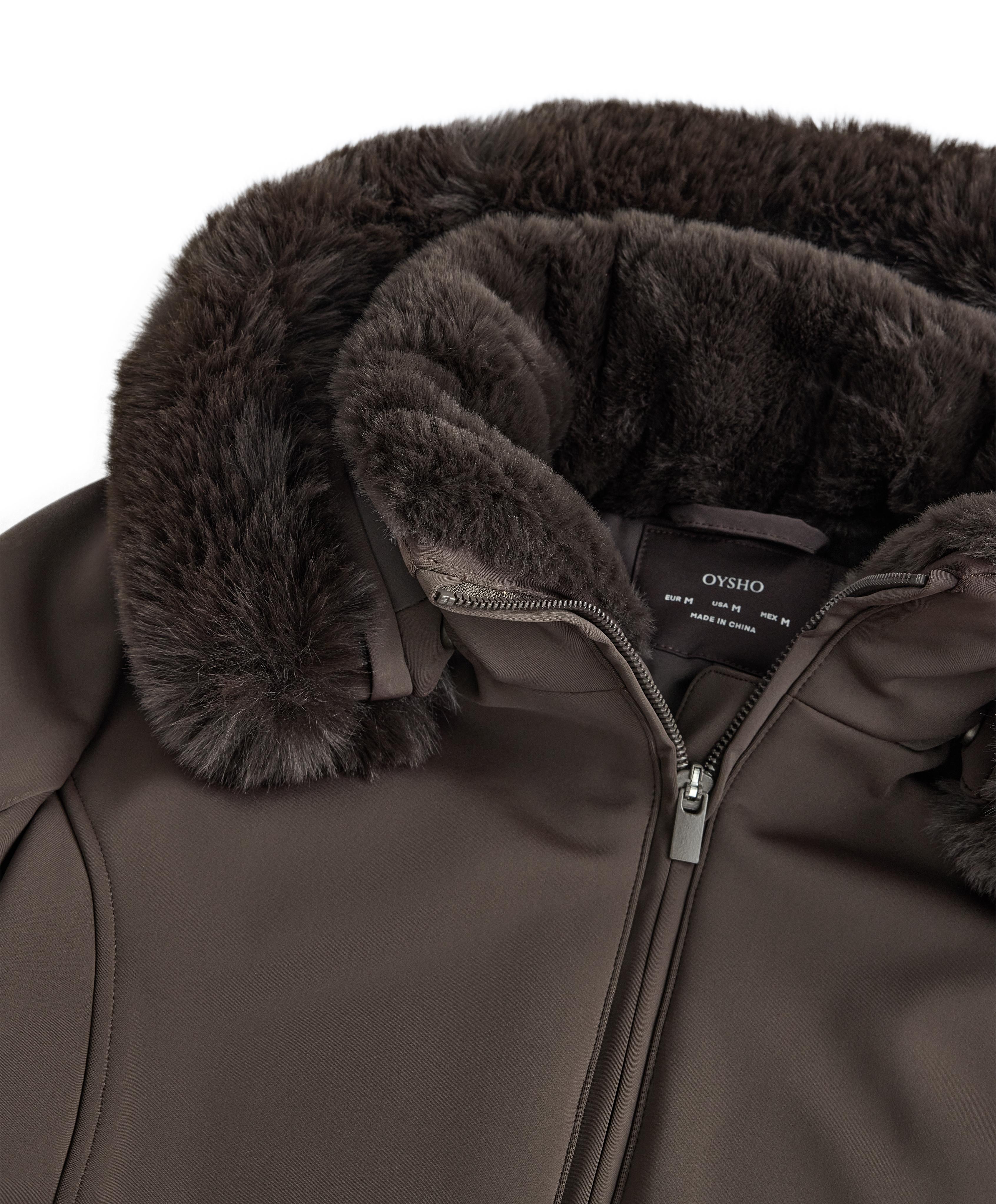Primaloft® SKI water-resistant super-slim fit jacket — DARK BROWN
