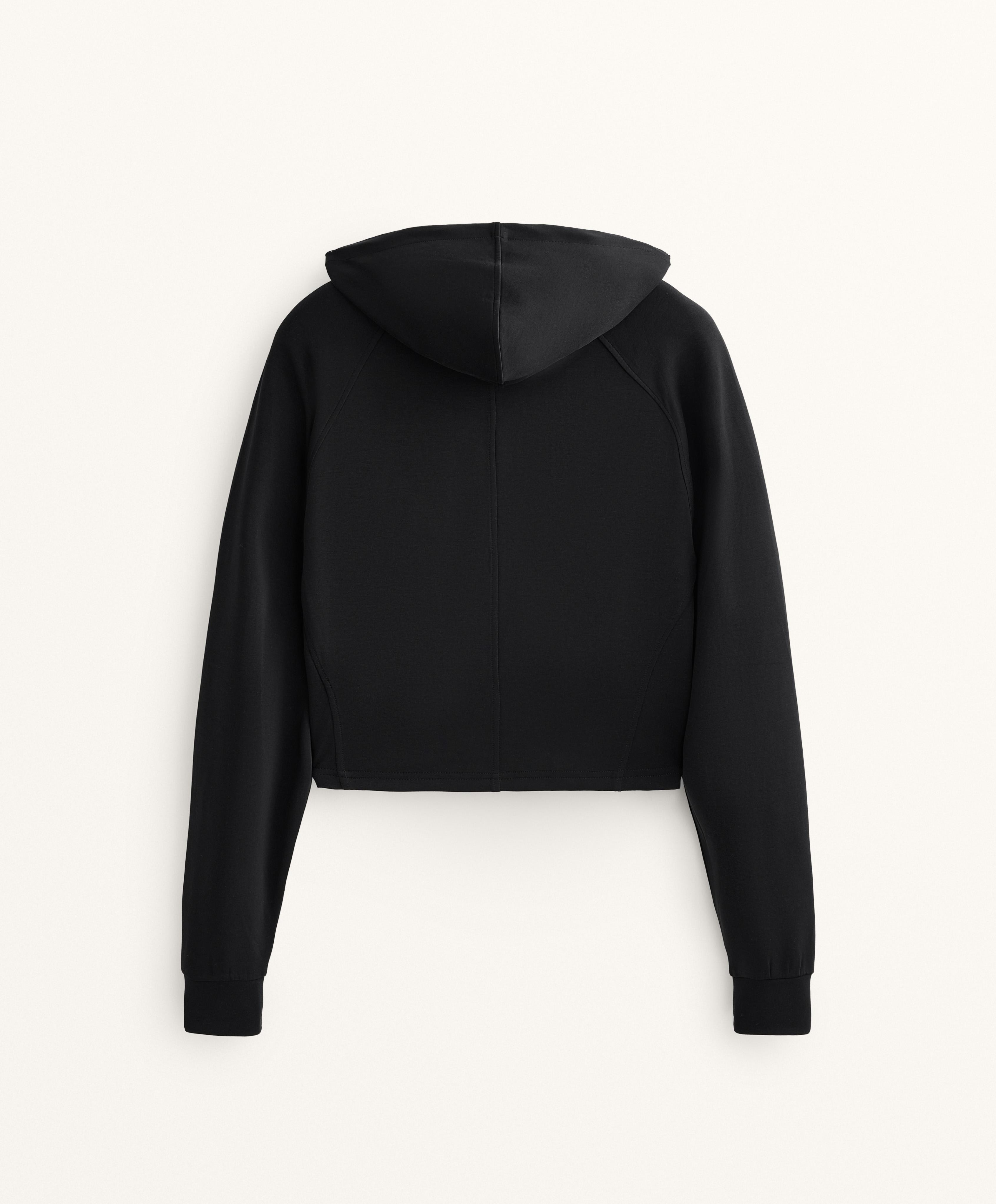 Fitted crop hoodie with soft-touch modal