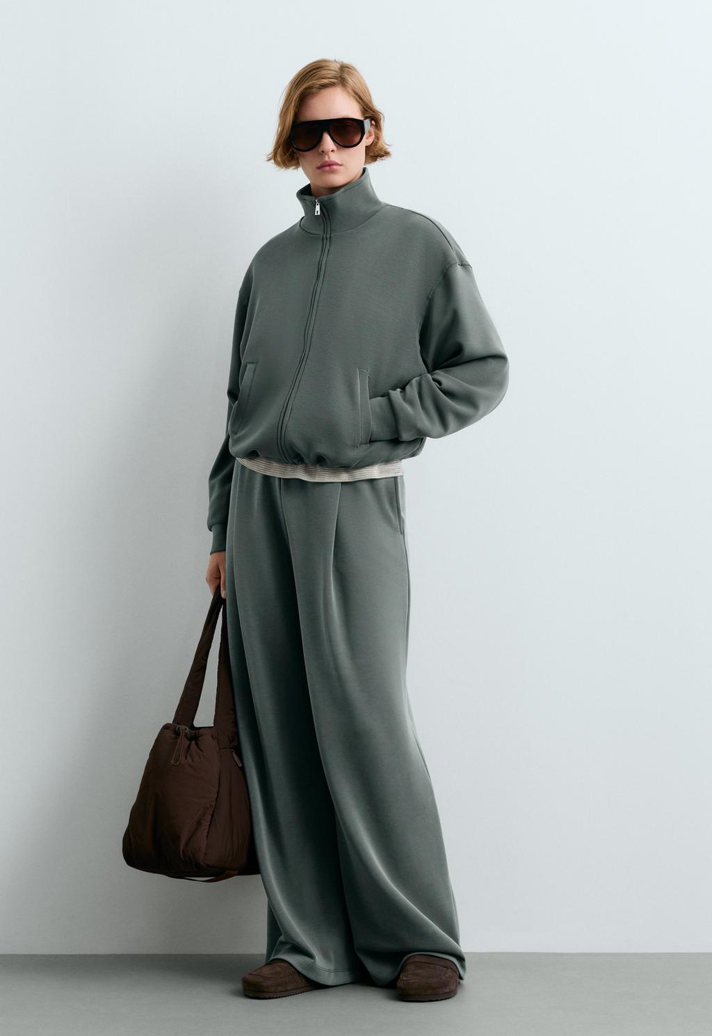 High-neck jacket with modal