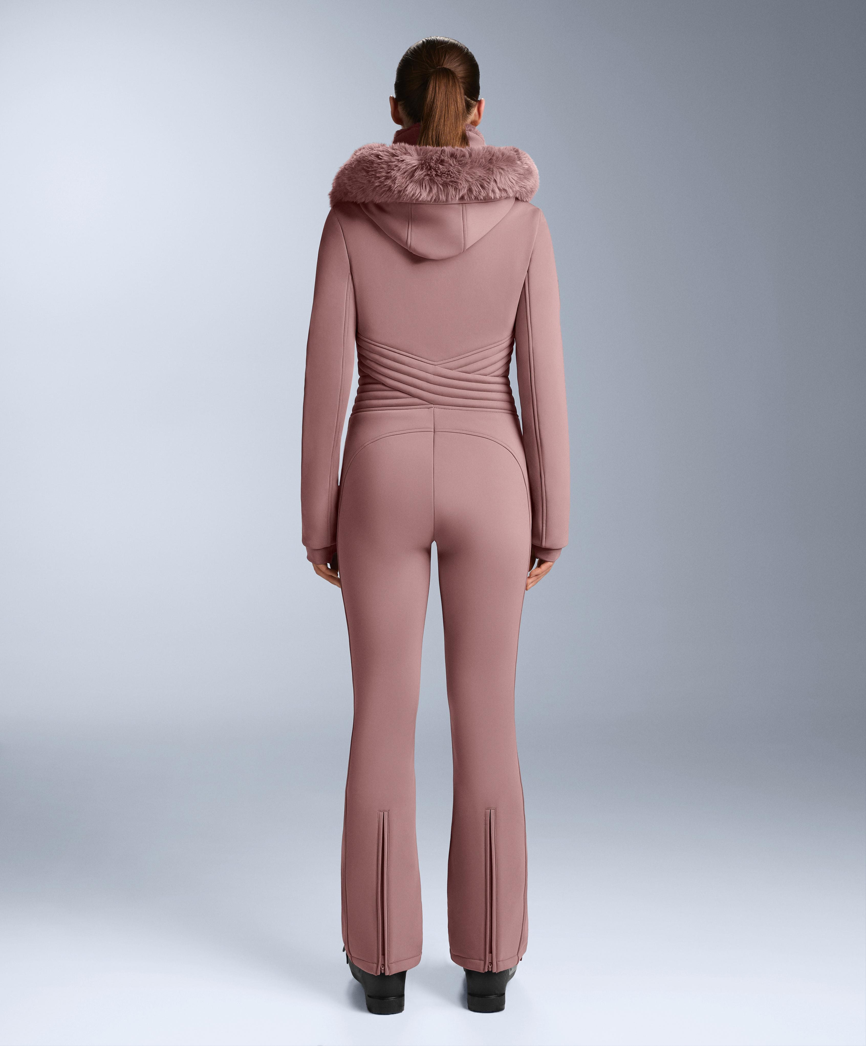 Water-resistant fitted stretch SKI jumpsuit — PINK-MAUVE