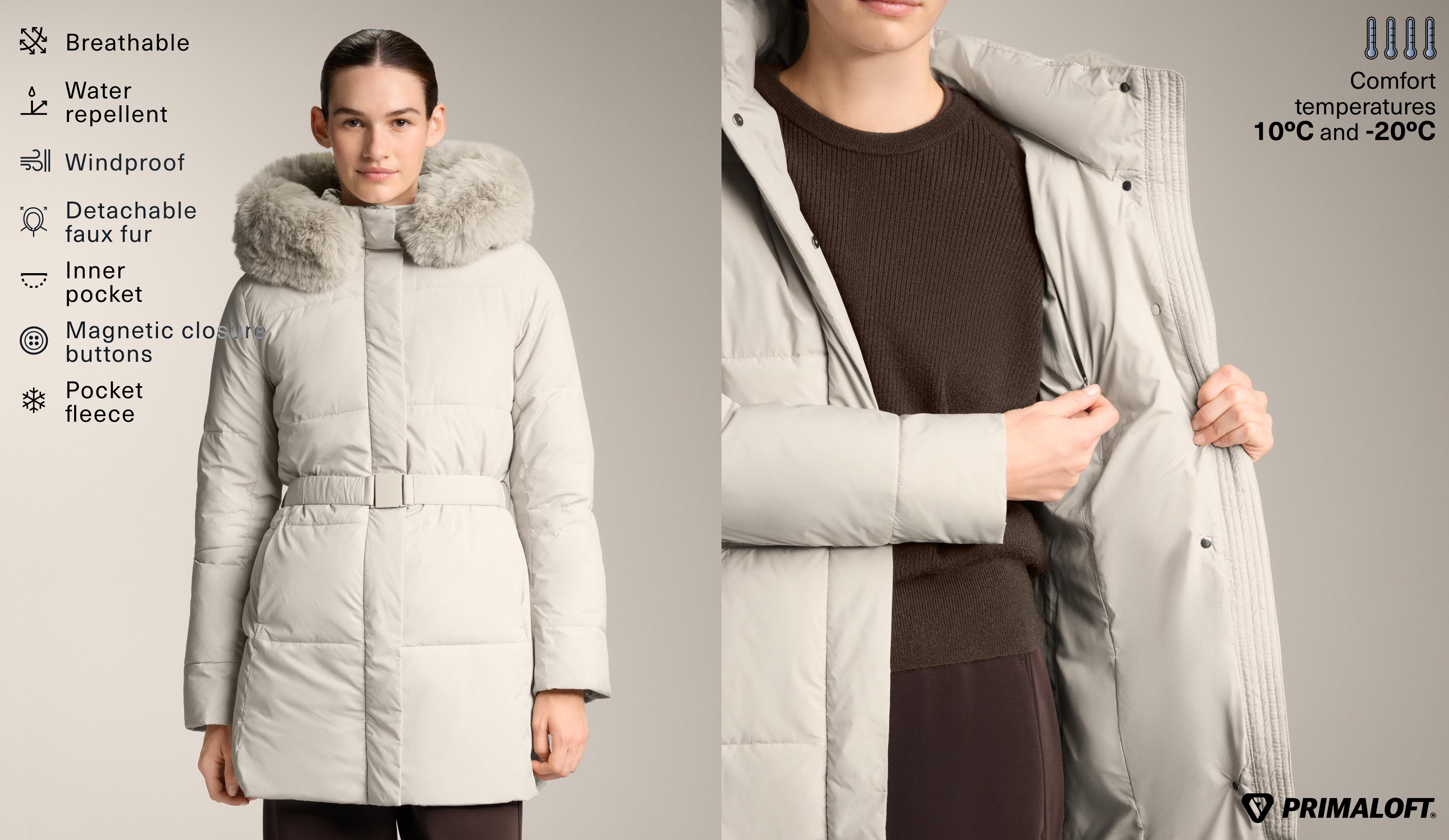 Chaqueta midi acolchada Primaloft® repelente al agua