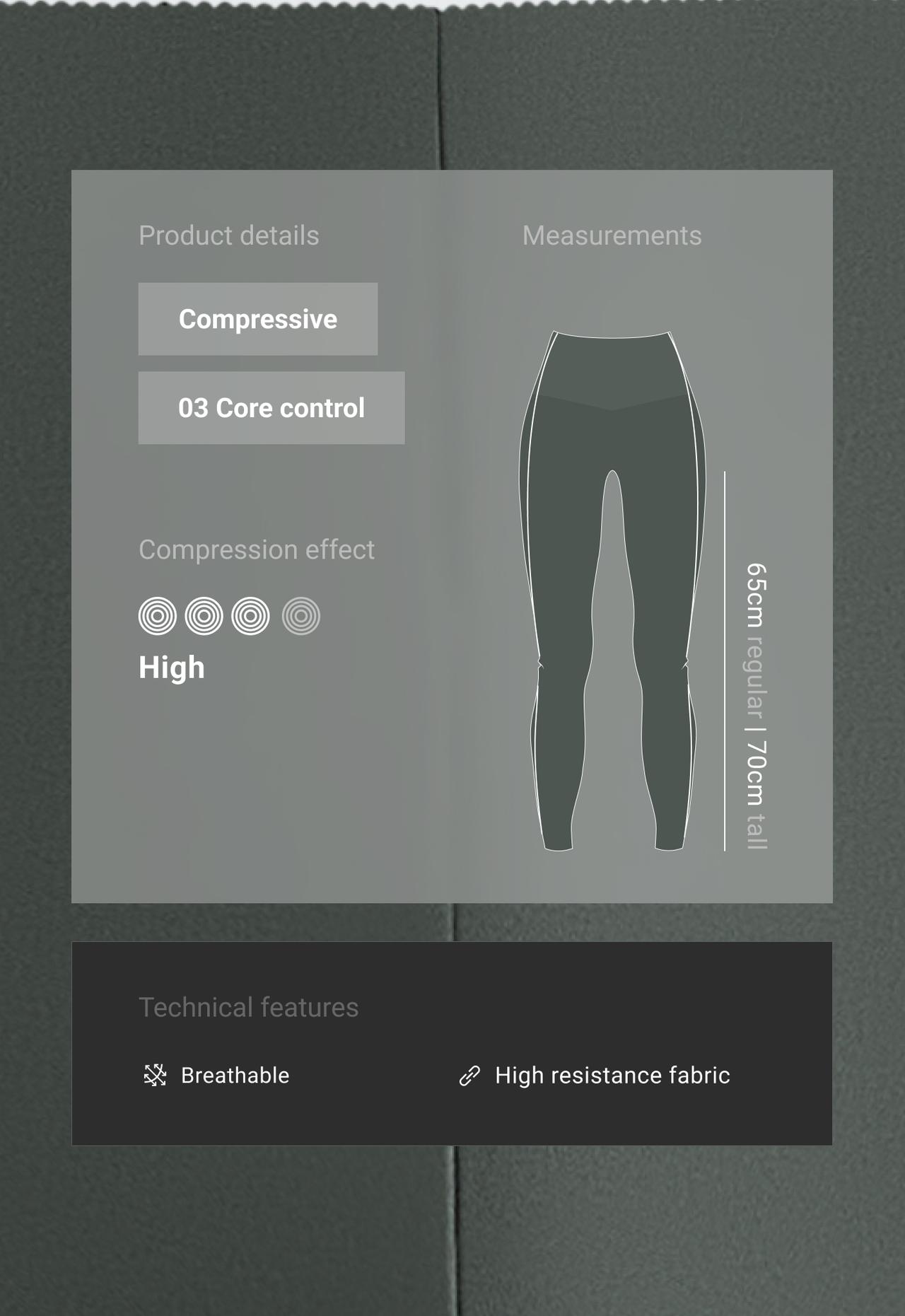 ankle-length High rise Compressive Core control block leggings — OCEAN