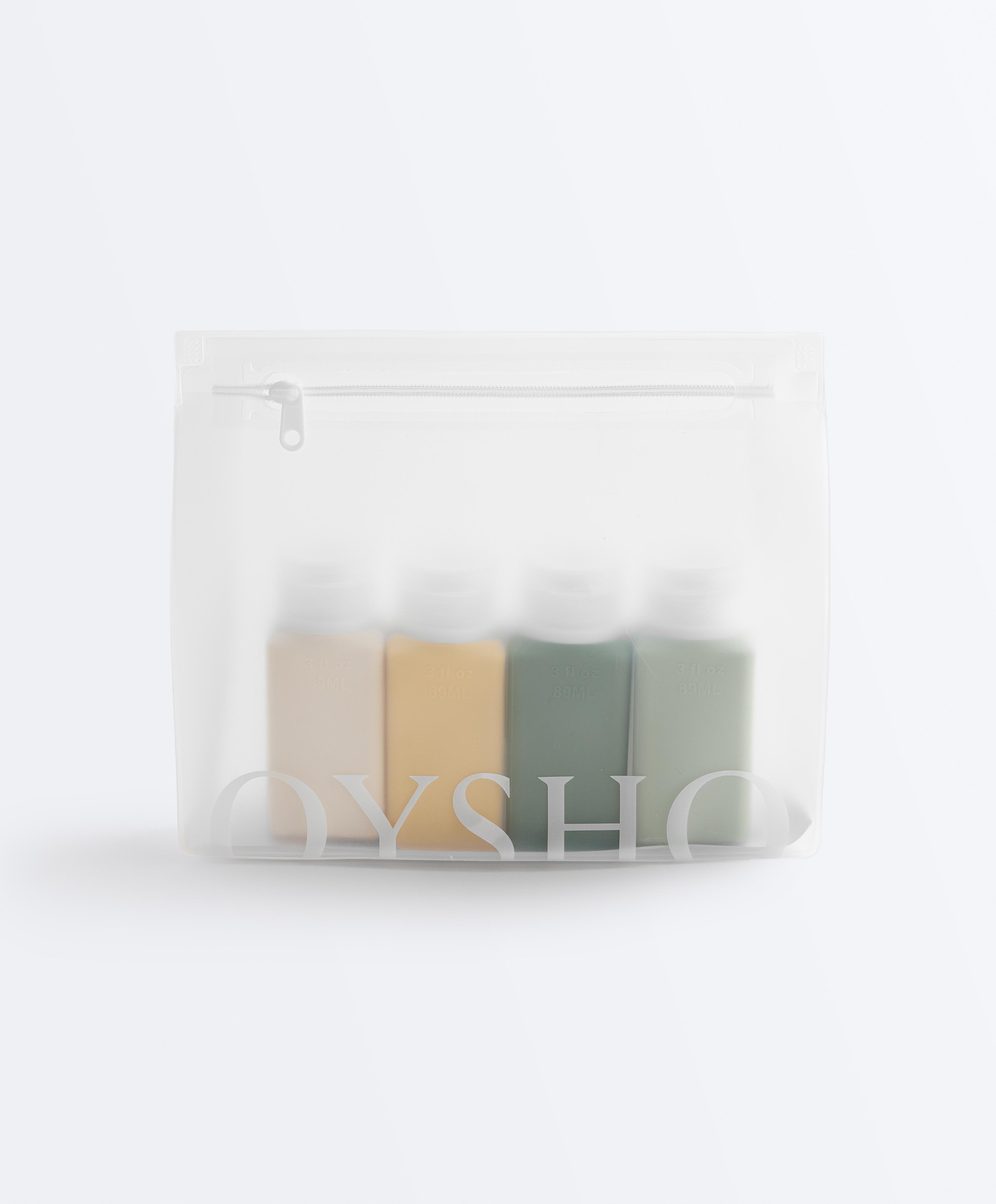 4-bottle travel wash bag — YELLOW