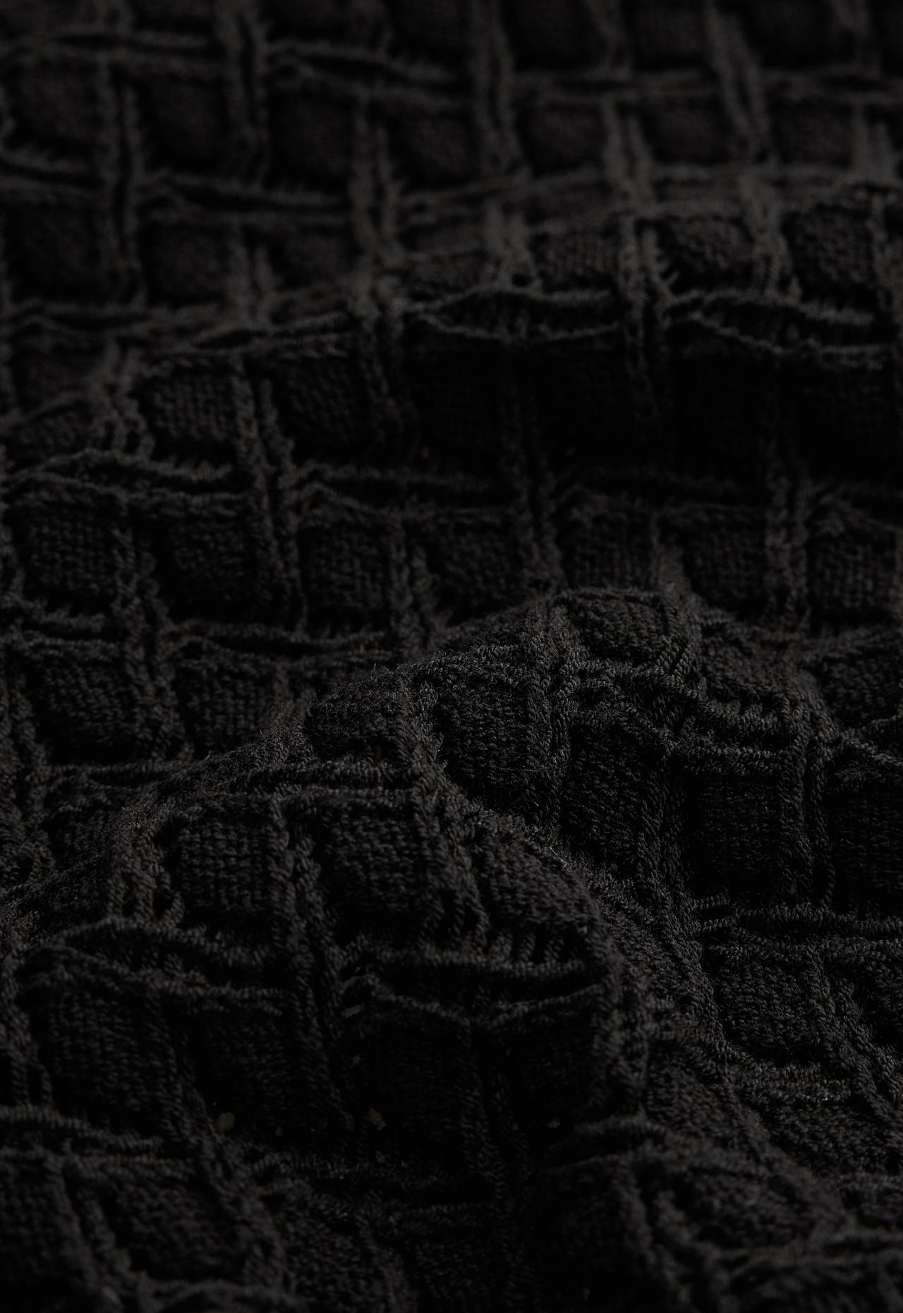 Knit crochet trousers — BLACK