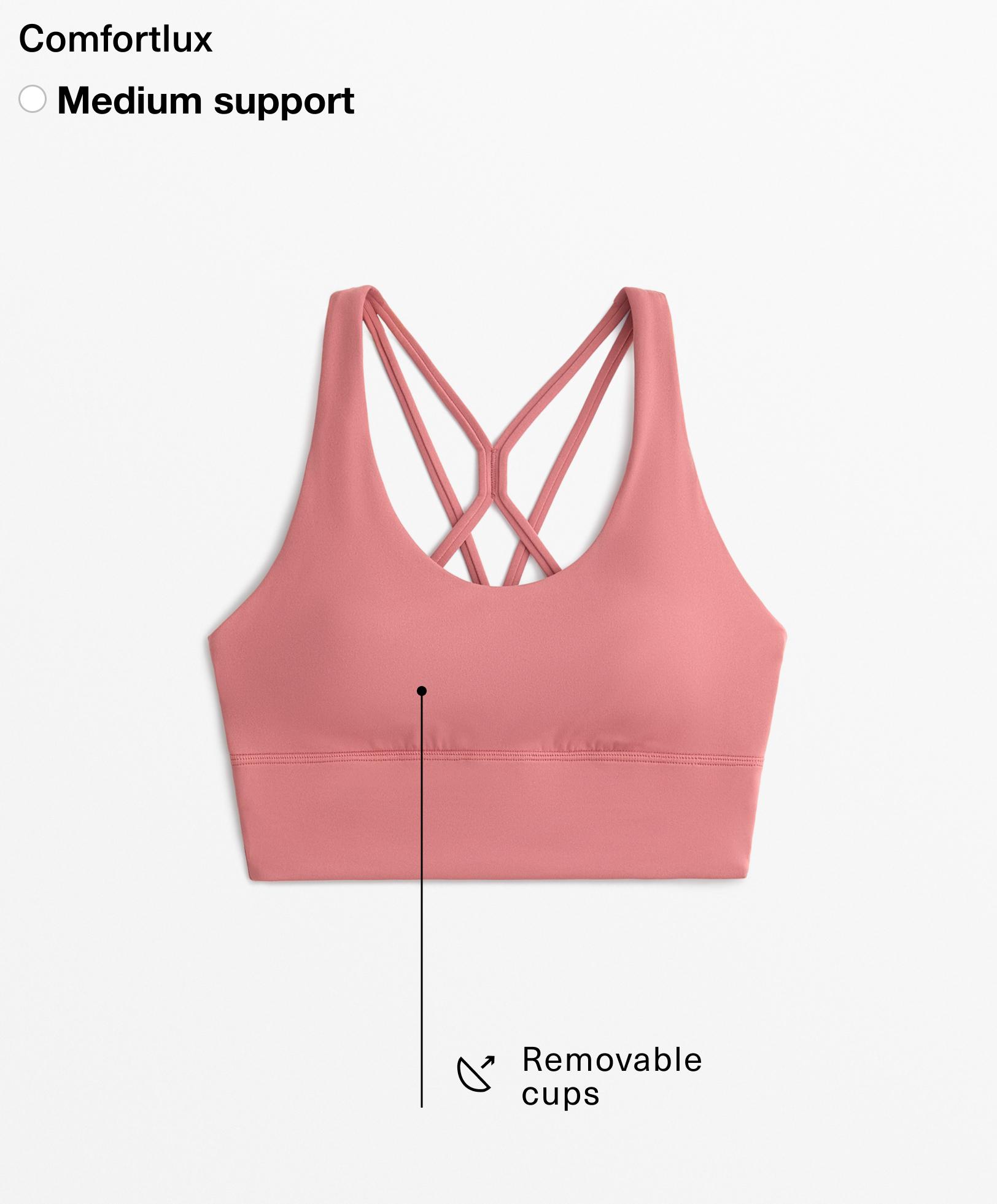 Medium-support comfortlux sports bra with cups