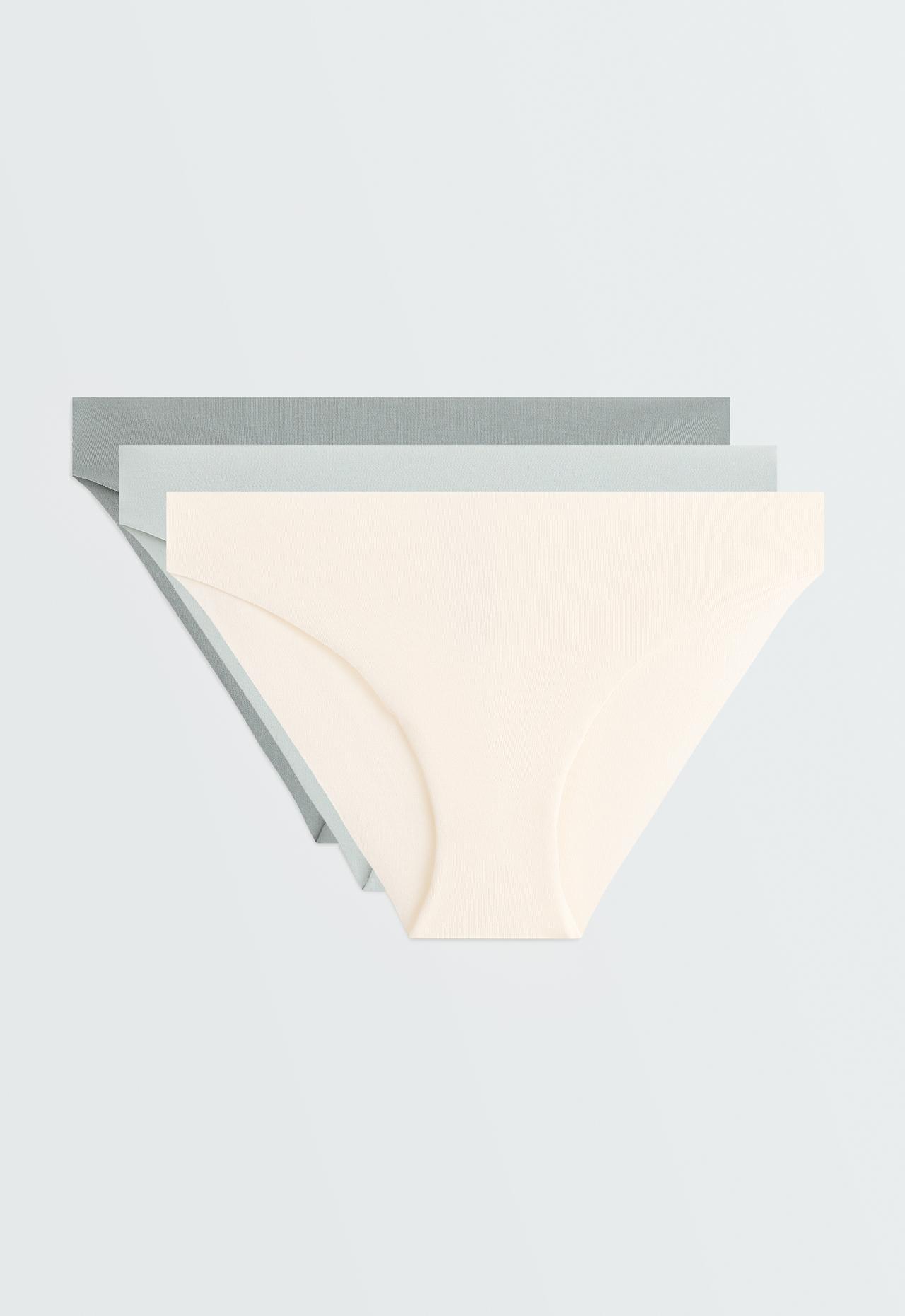3 invisible cotton blend classic bikini briefs — BLUE GREEN