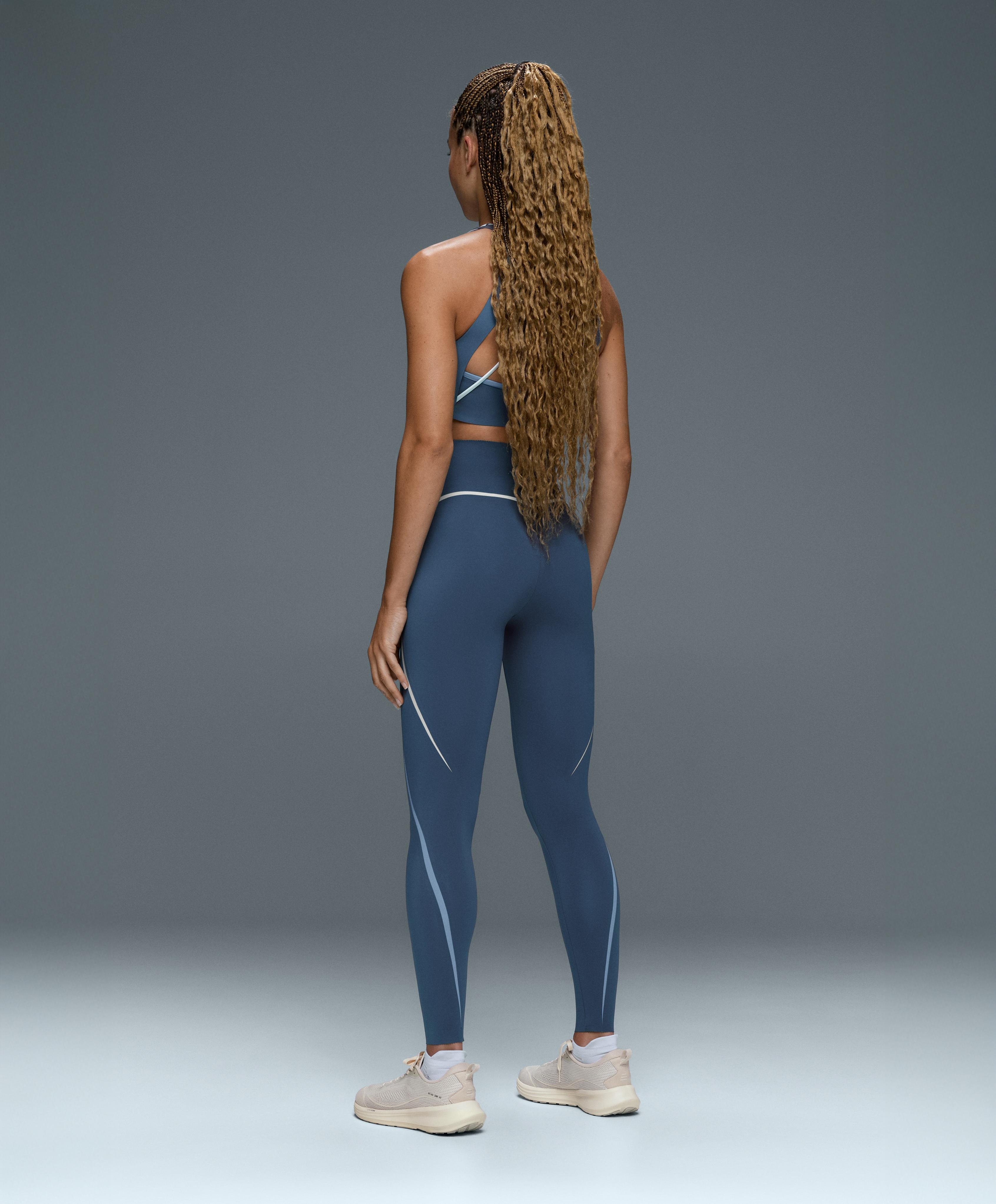 Compressive block tank top — MID GREY-BLUE