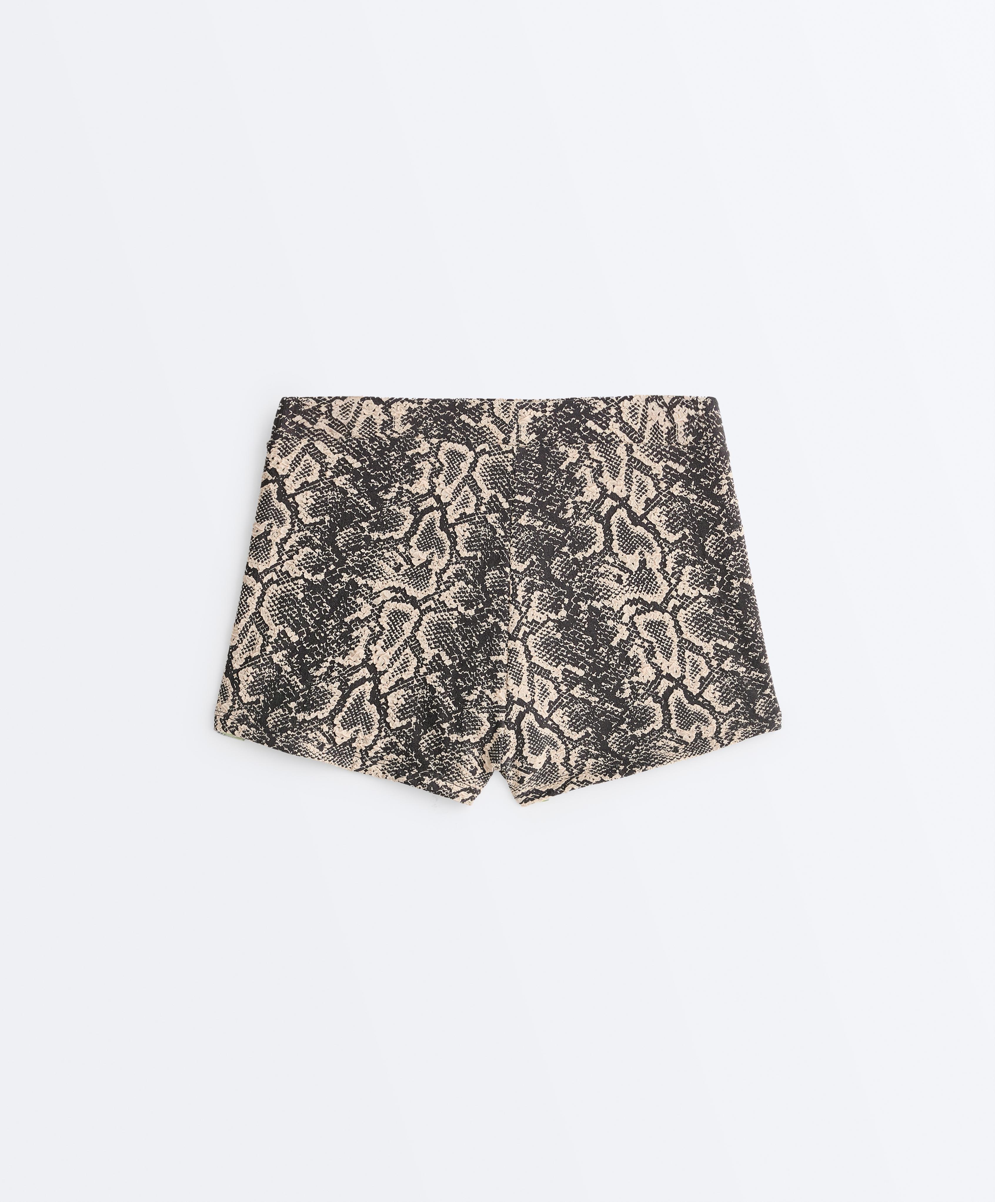 Snake print high rise bikini shorts | OYSHO Canada | Sale