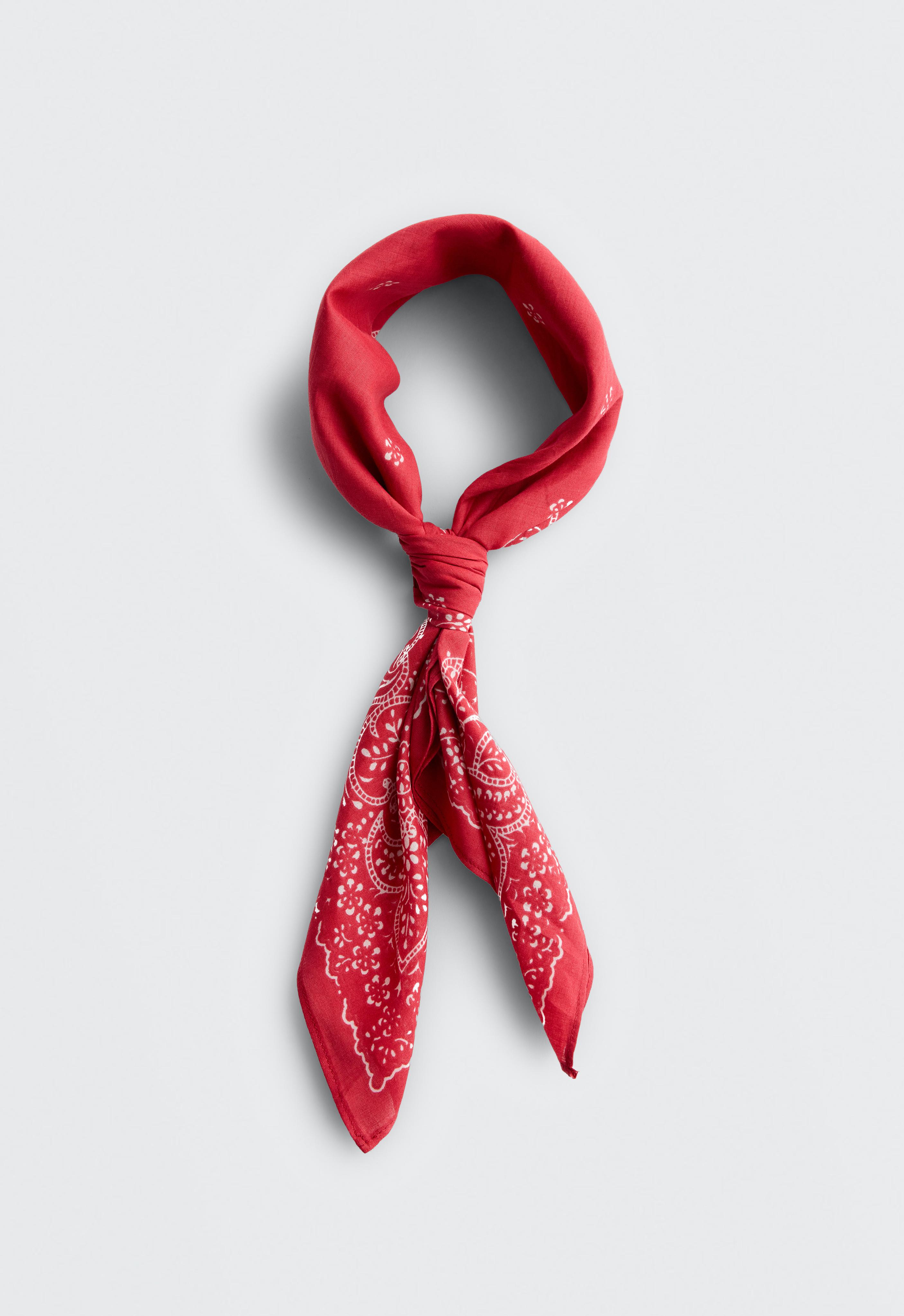 Printed 100% cotton bandana — RED
