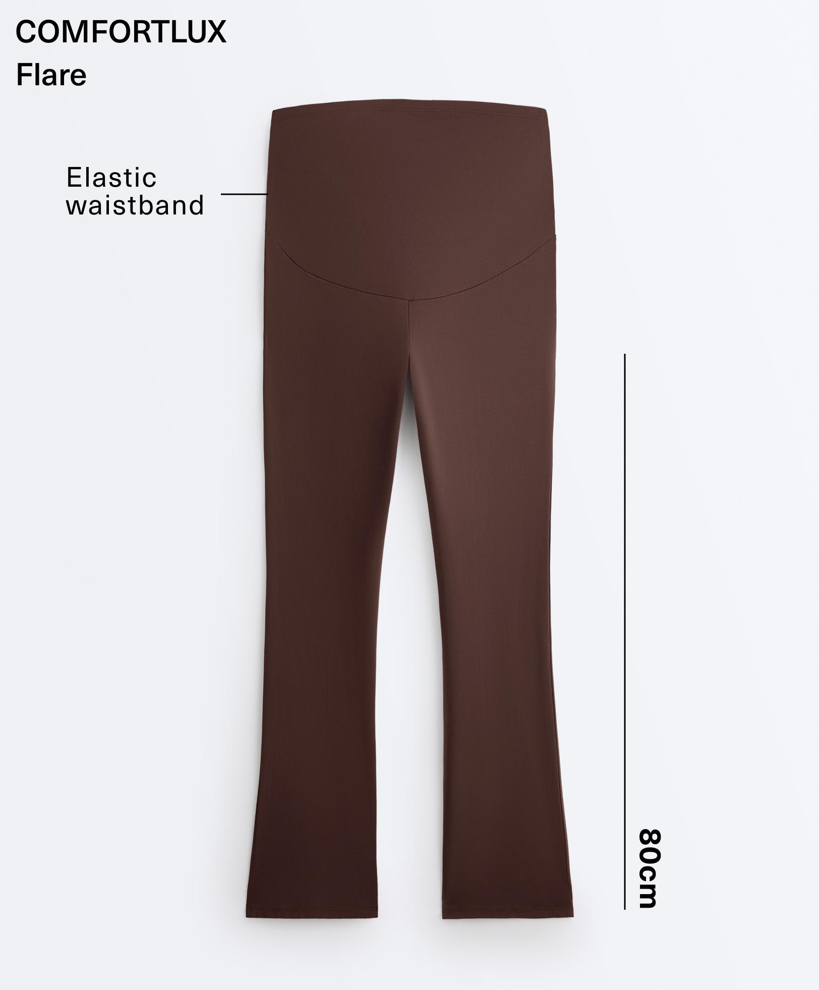 Maternity Comfortlux flare trousers — BROWN