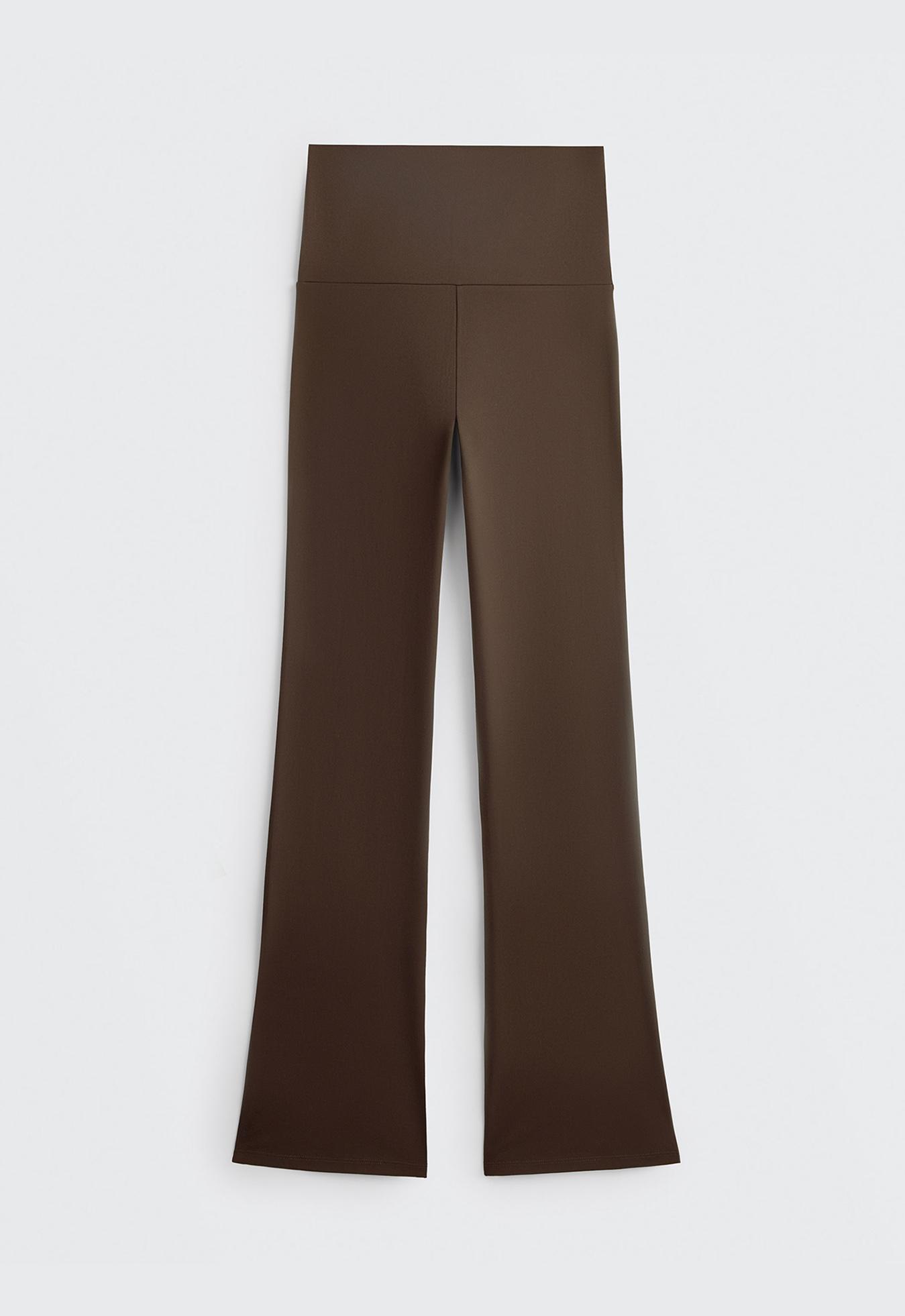 High-rise Comfortlux flare trousers — DARK BROWN