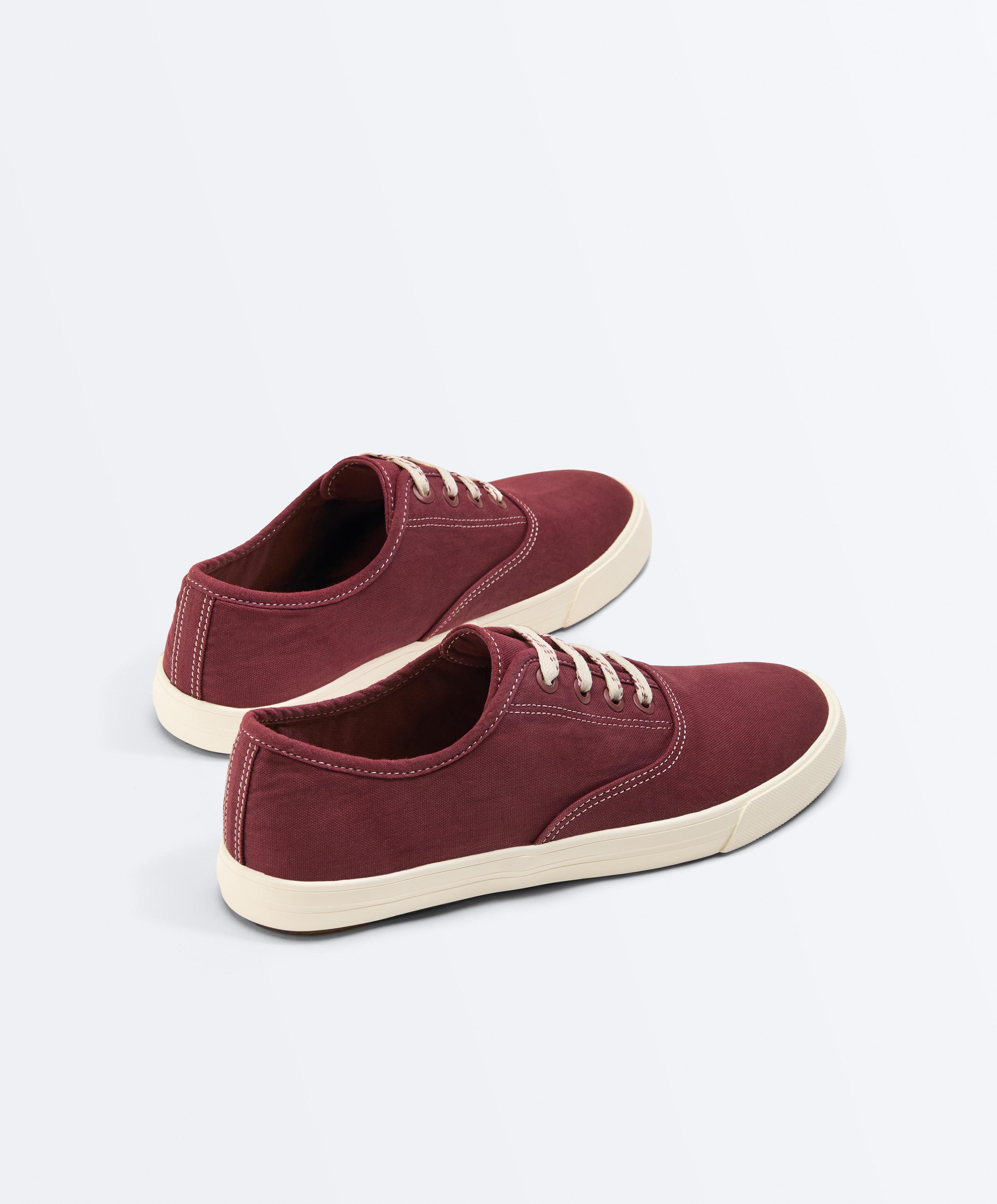 Canvas trainers — BURGUNDY