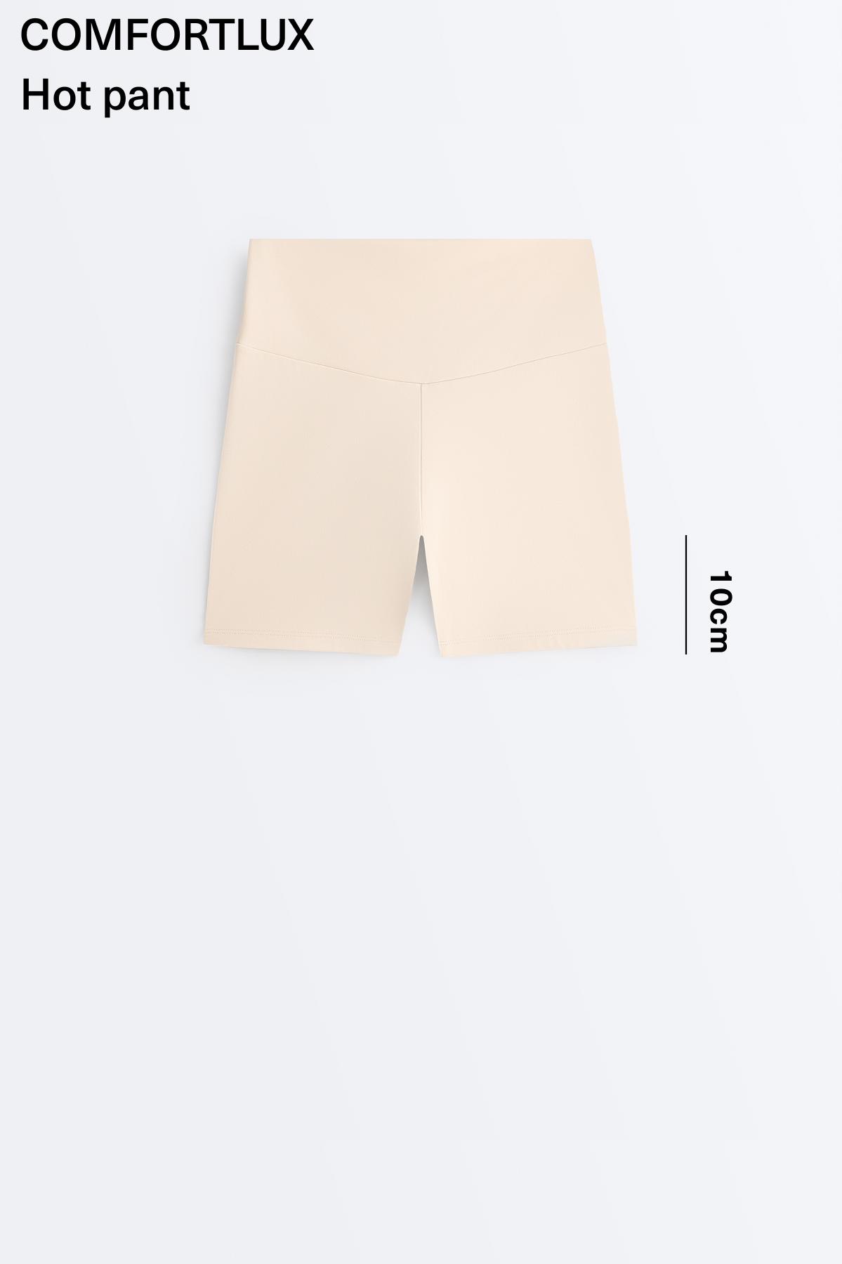 Comfortlux high-waisted 10cm hot pants — SAND