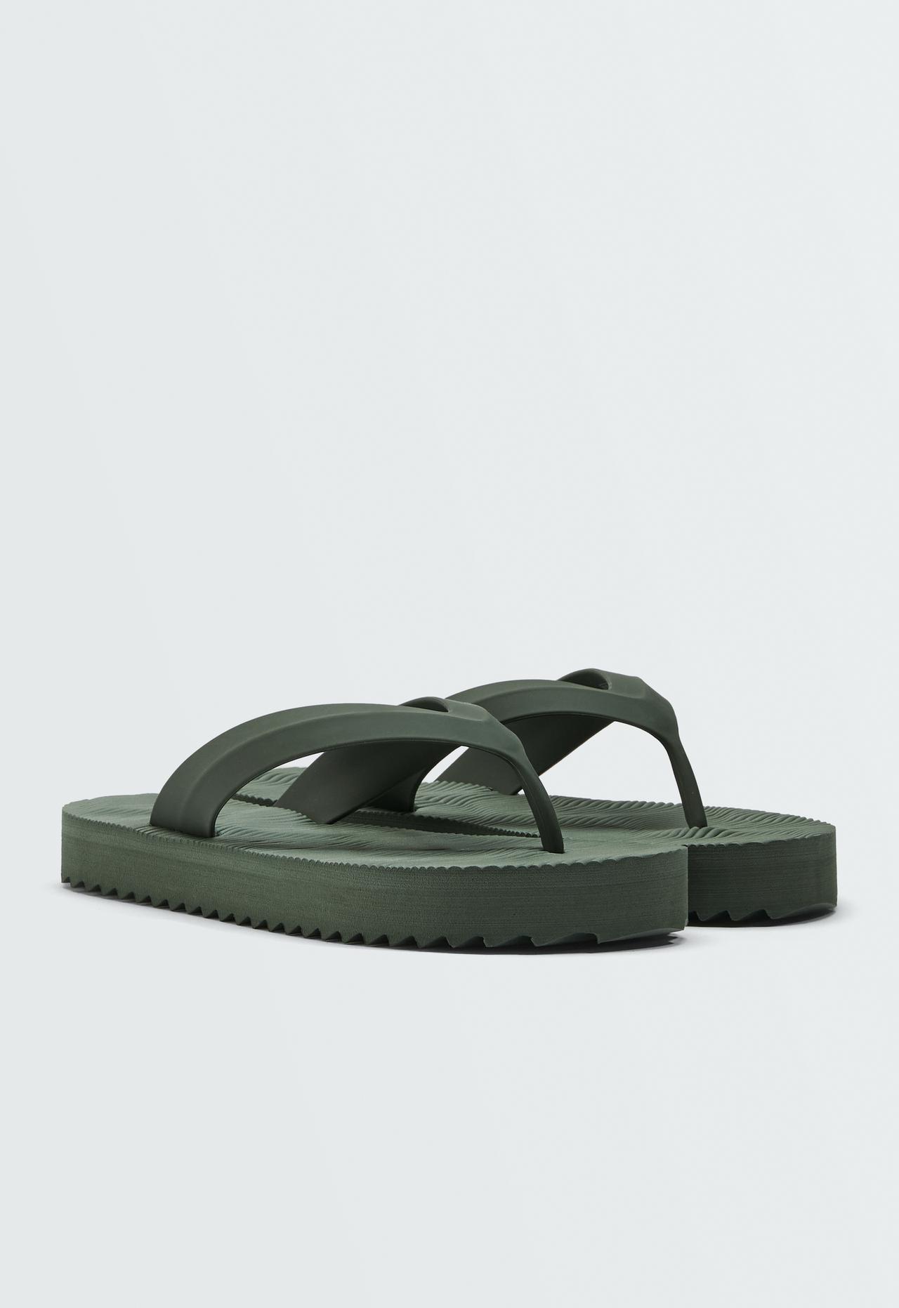 Textured platform beach sandals — KHAKI
