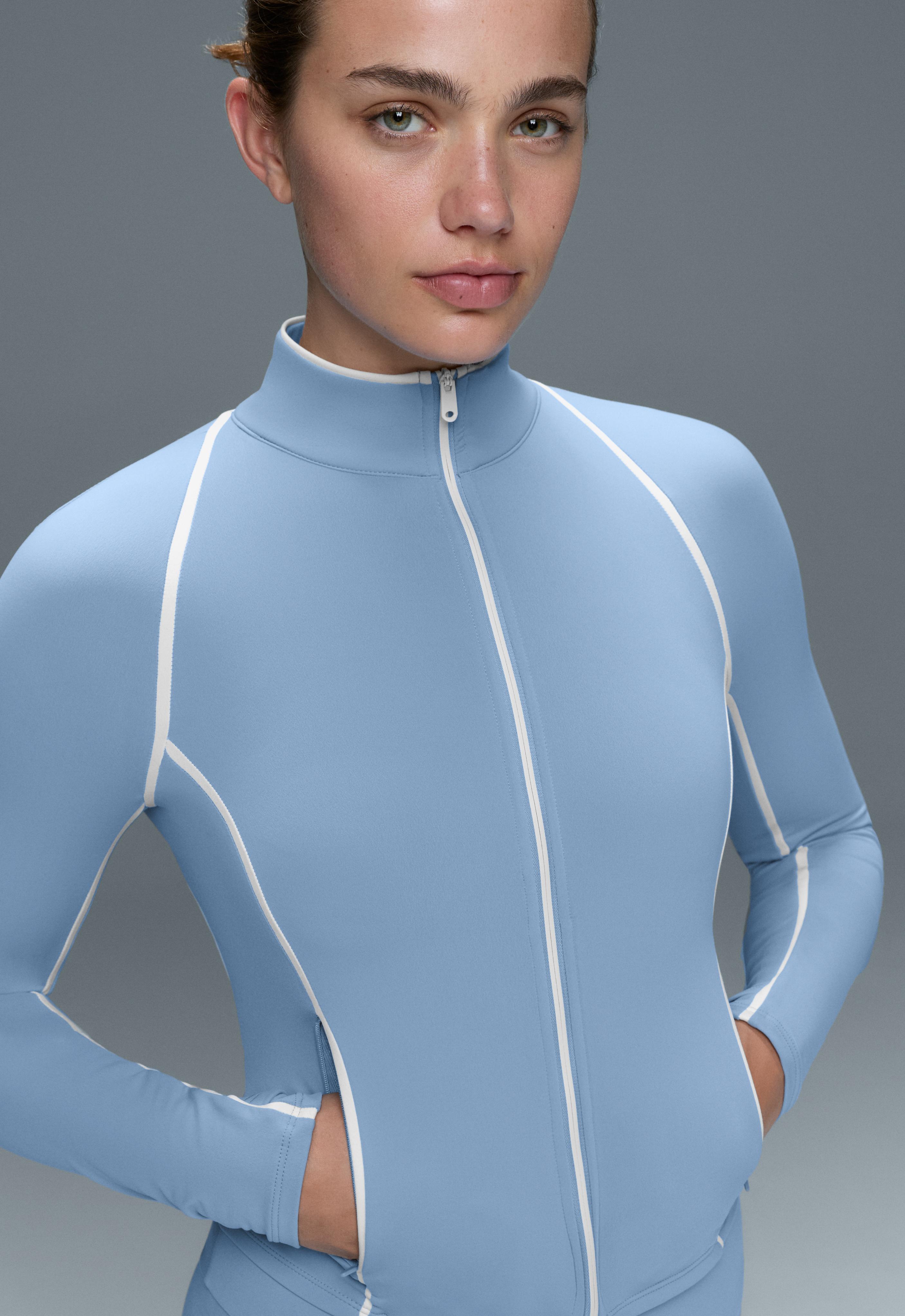 Light warm piping technical jacket — BLUE