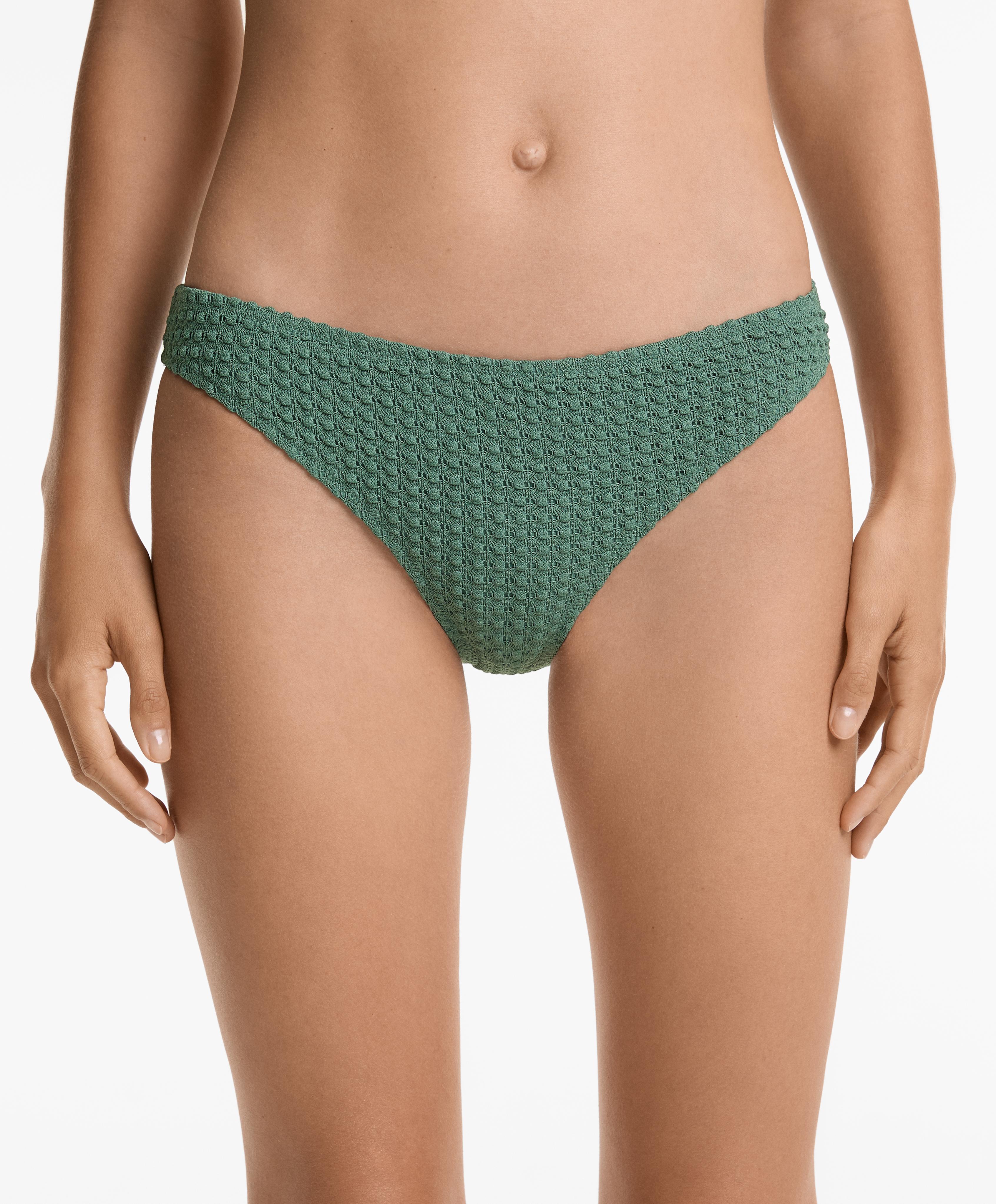 Bubble-texture crochet classic bikini briefs
