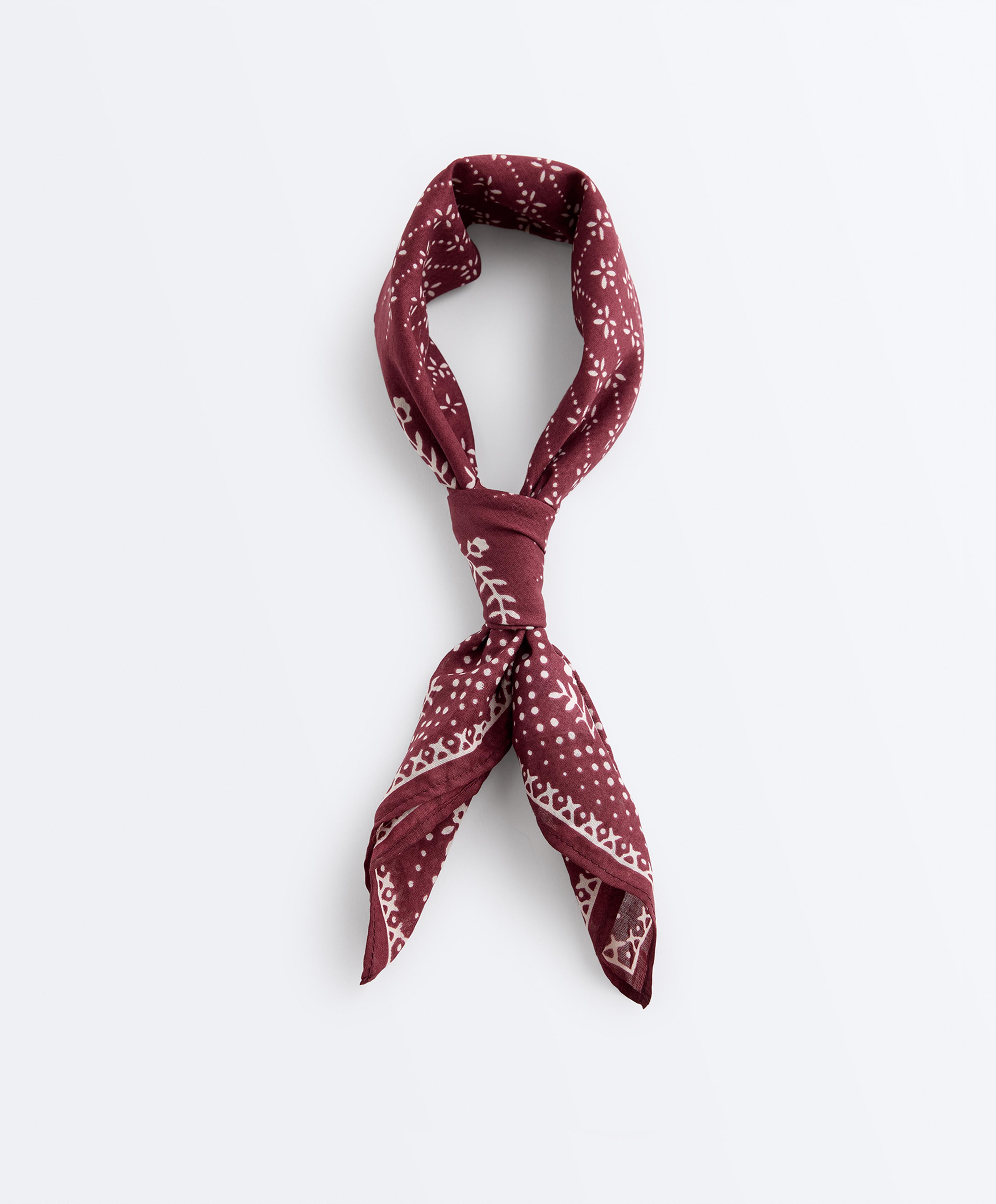 100% cotton print bandana — BURGUNDY