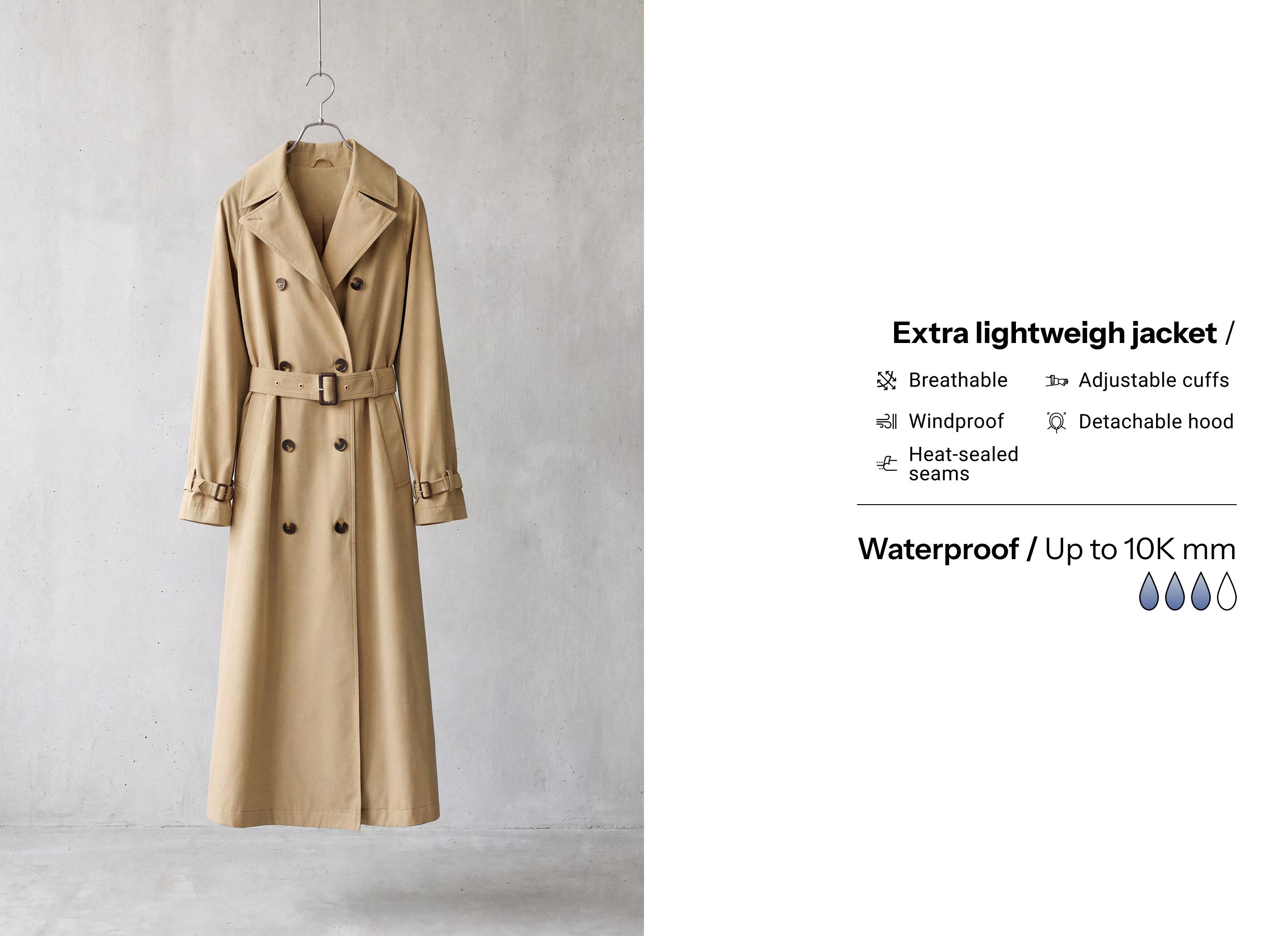 Extra lightweight 10k waterproof long jacket