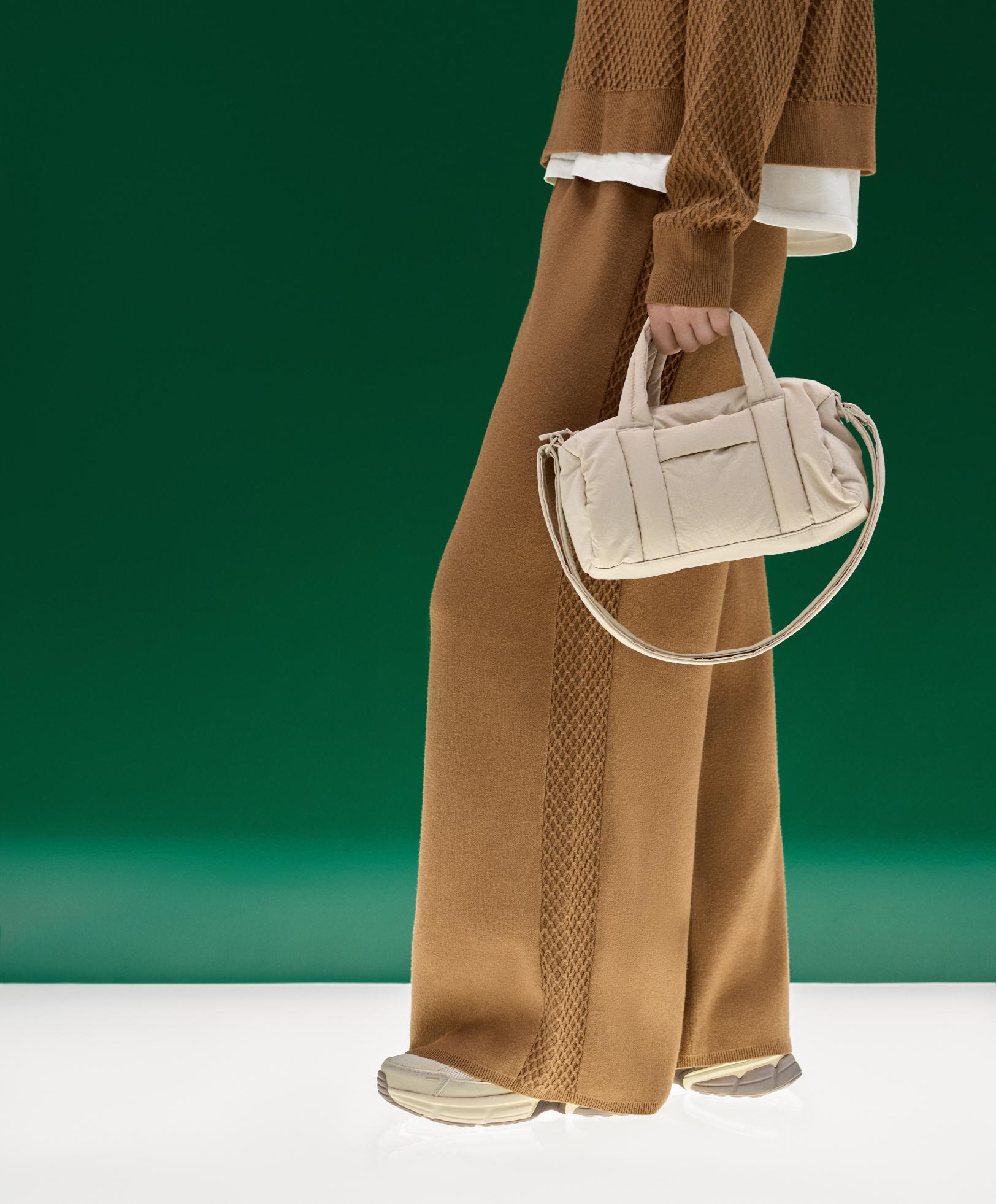 Straight-leg trousers with side knit structure — COPPER