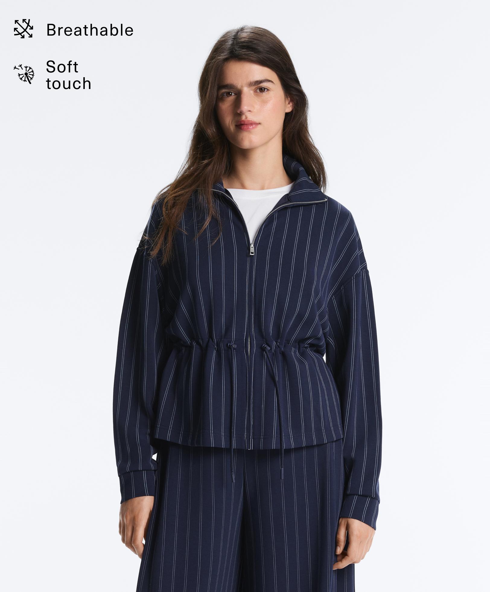 Veste à taille ajustable et col montant avec modal au toucher doux