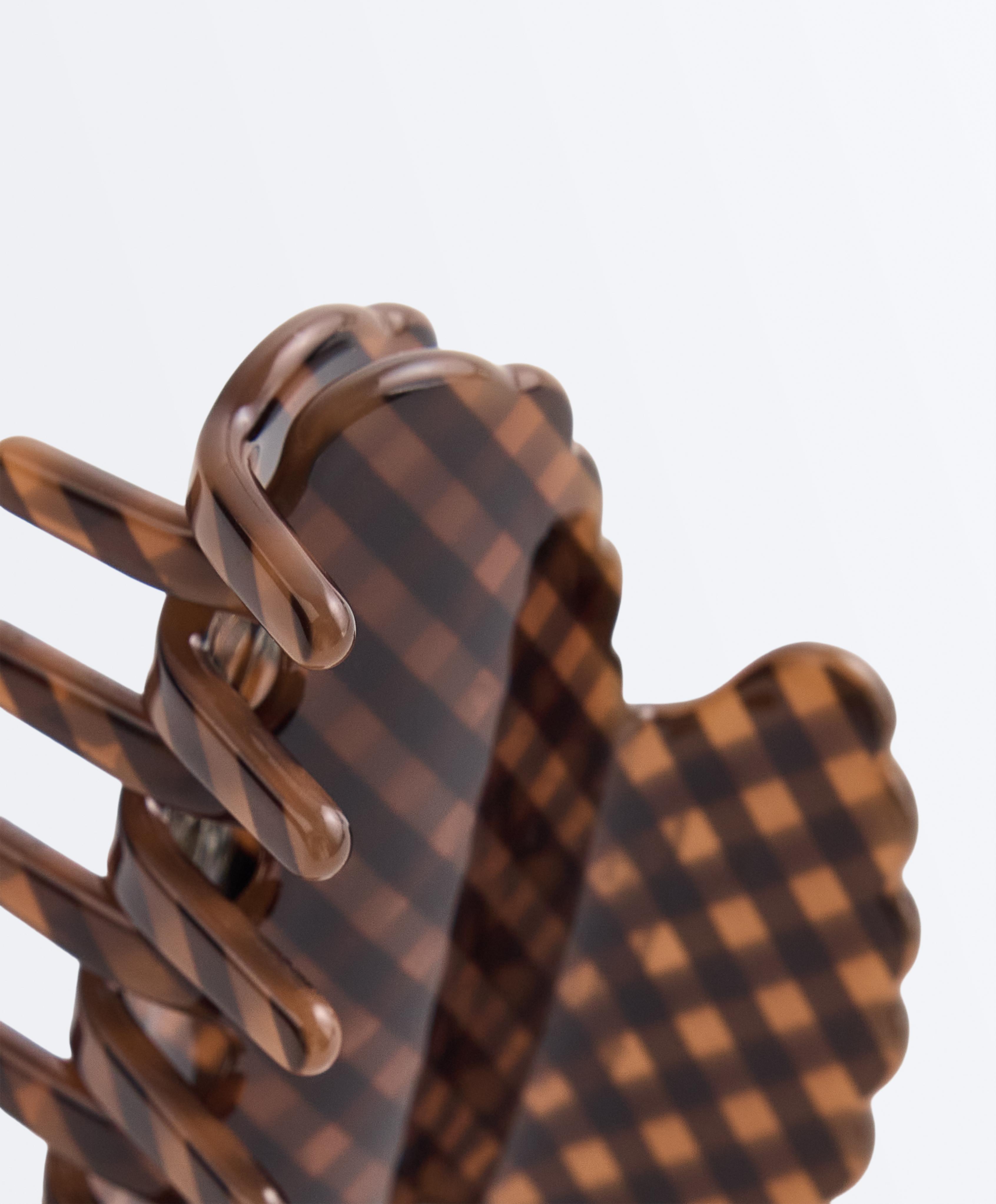 Gingham hair claw — COPPER