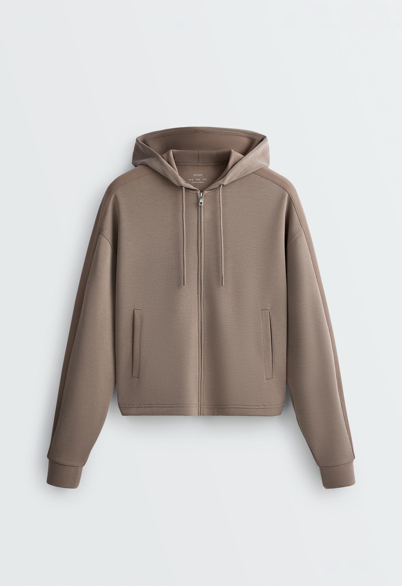Short hooded jacket with modal — MINK