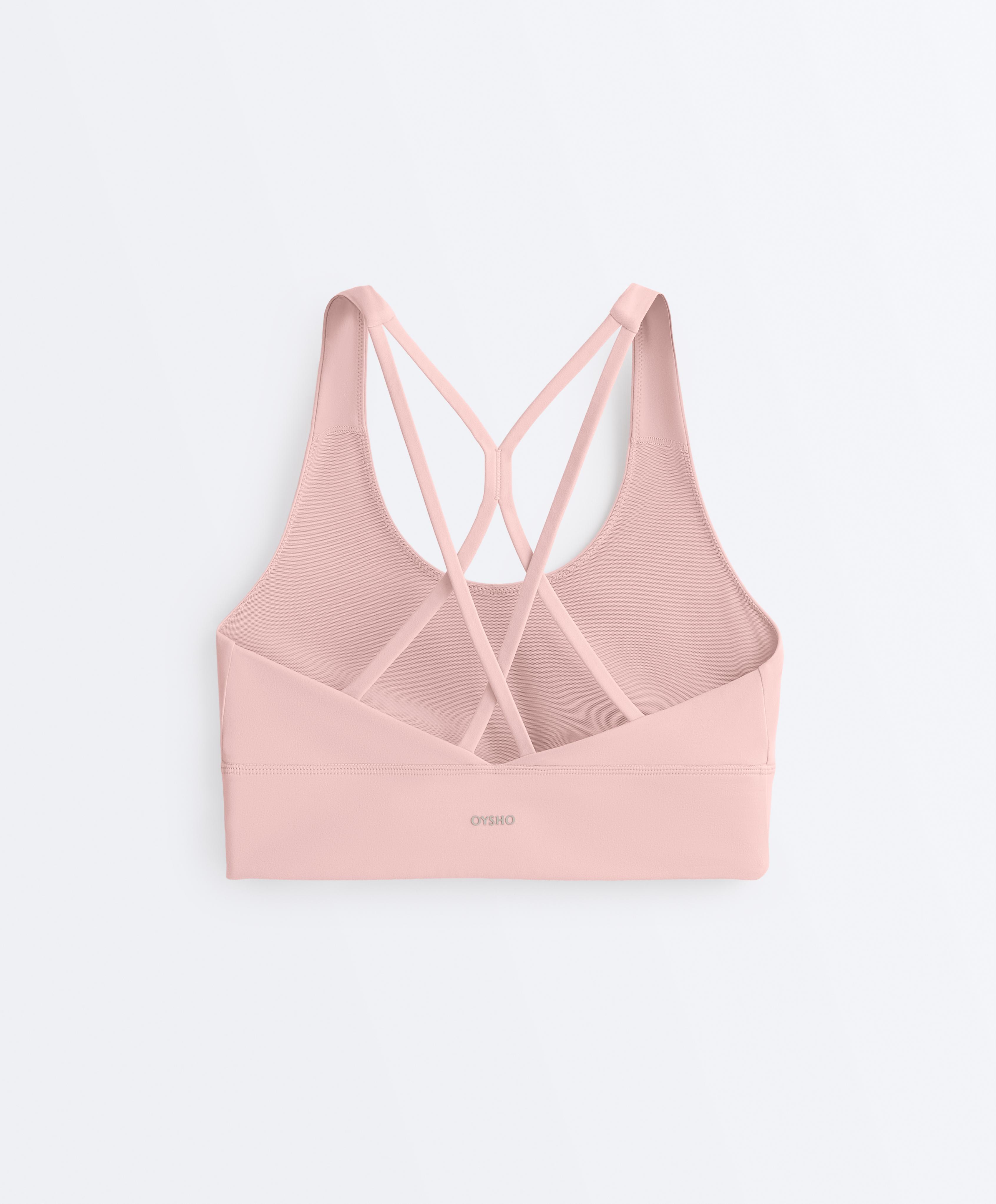 Medium-support Comfortlux sports bra with cups — NUDE PINK